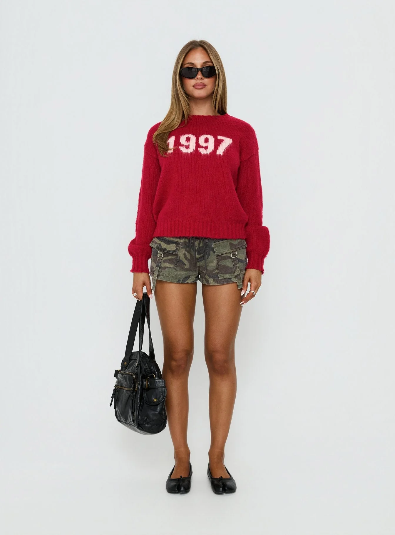1997 Legacy Graphic Knit Sweater Burgundy - Image 6