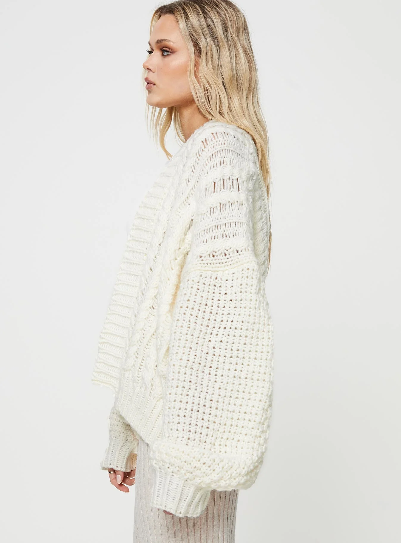 Abner Cable Cardigan Cream - Image 4