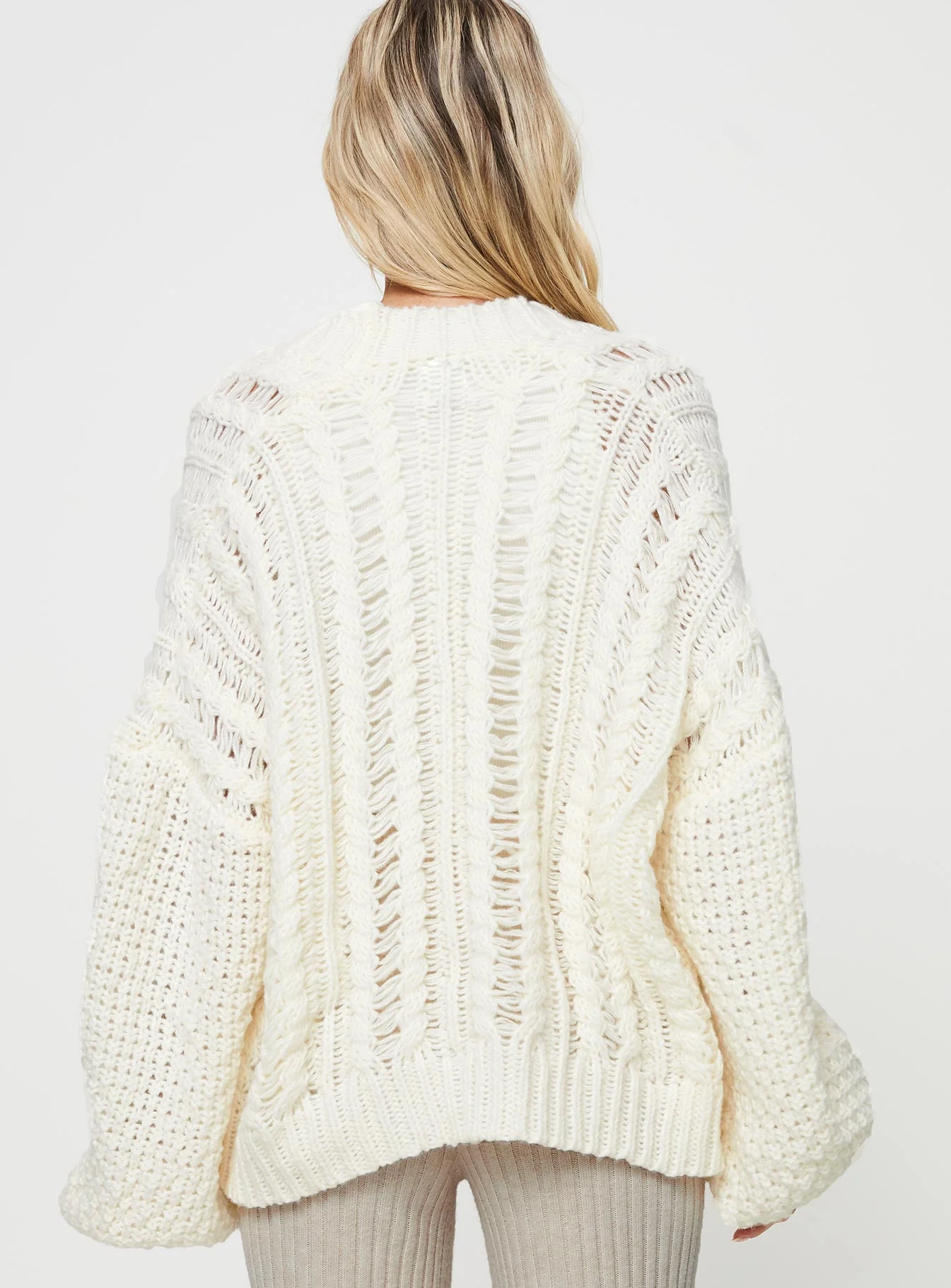 Abner Cable Cardigan Cream - Image 5