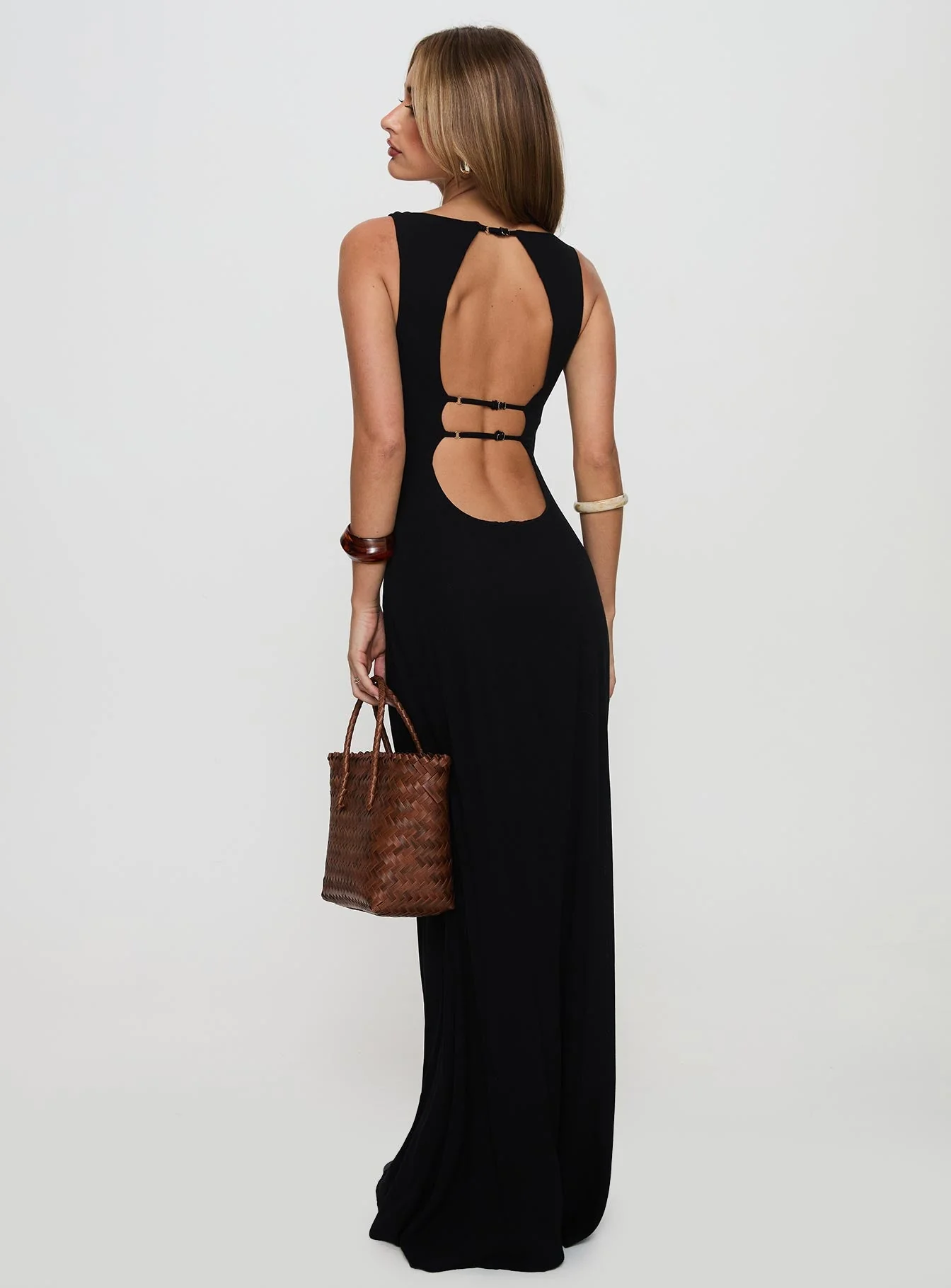 Ace Of Hearts Backless Maxi Dress Black - Image 5