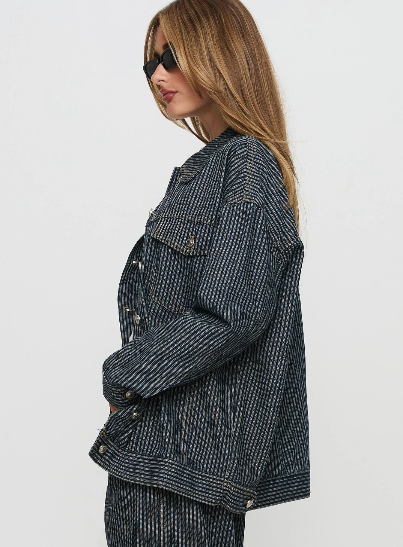 Actually Invested Jacket Denim Stripe - Image 4