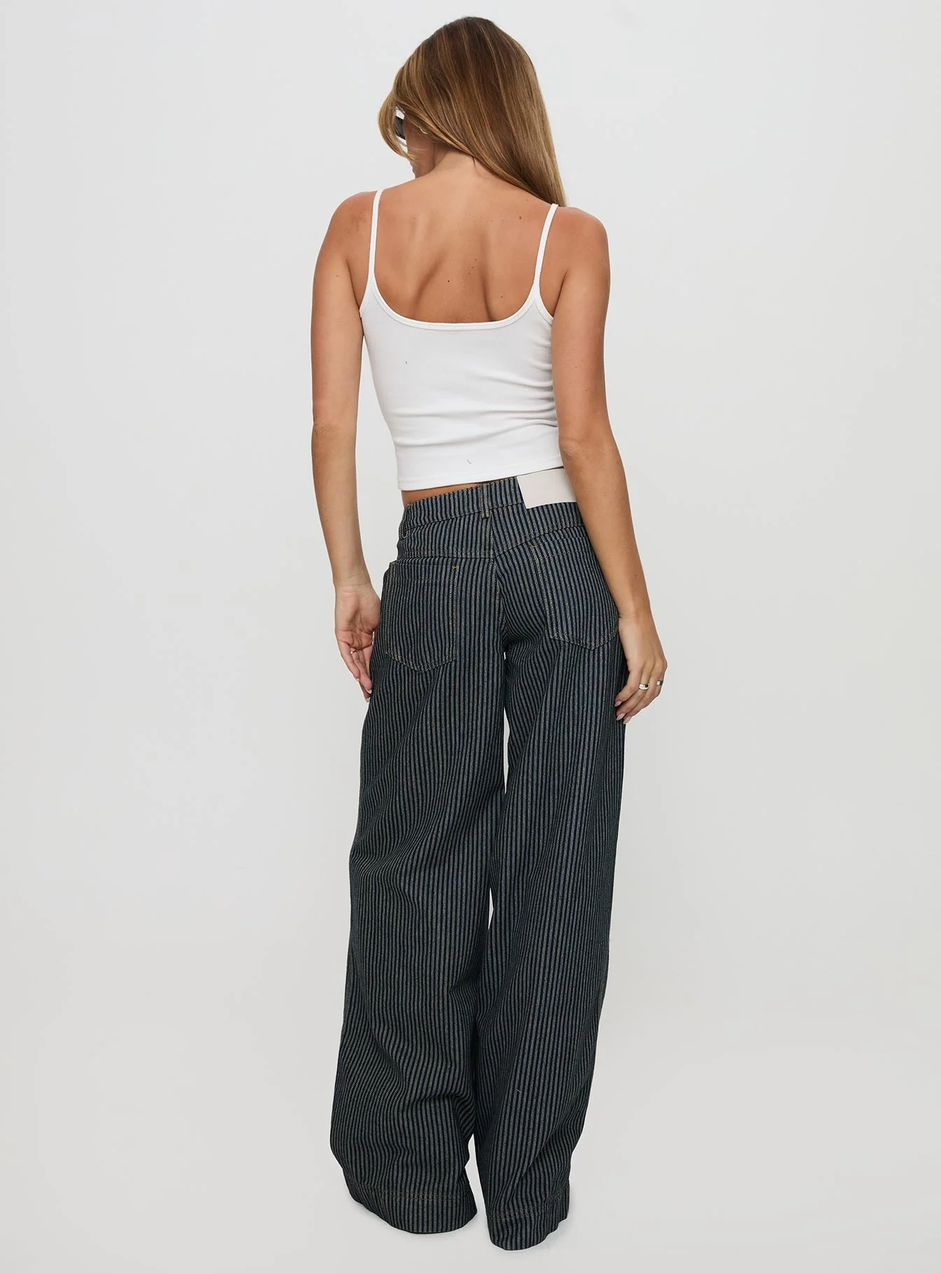 Actually Invested Low Rise Pants Denim Stripe - Image 6