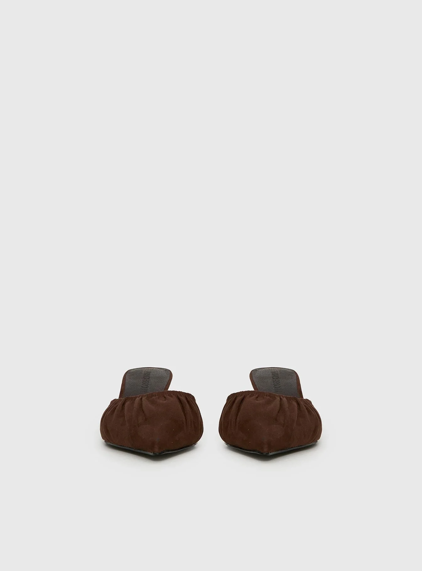 Admiration Pointed Toe Faux Suede Heels Brown - Image 3