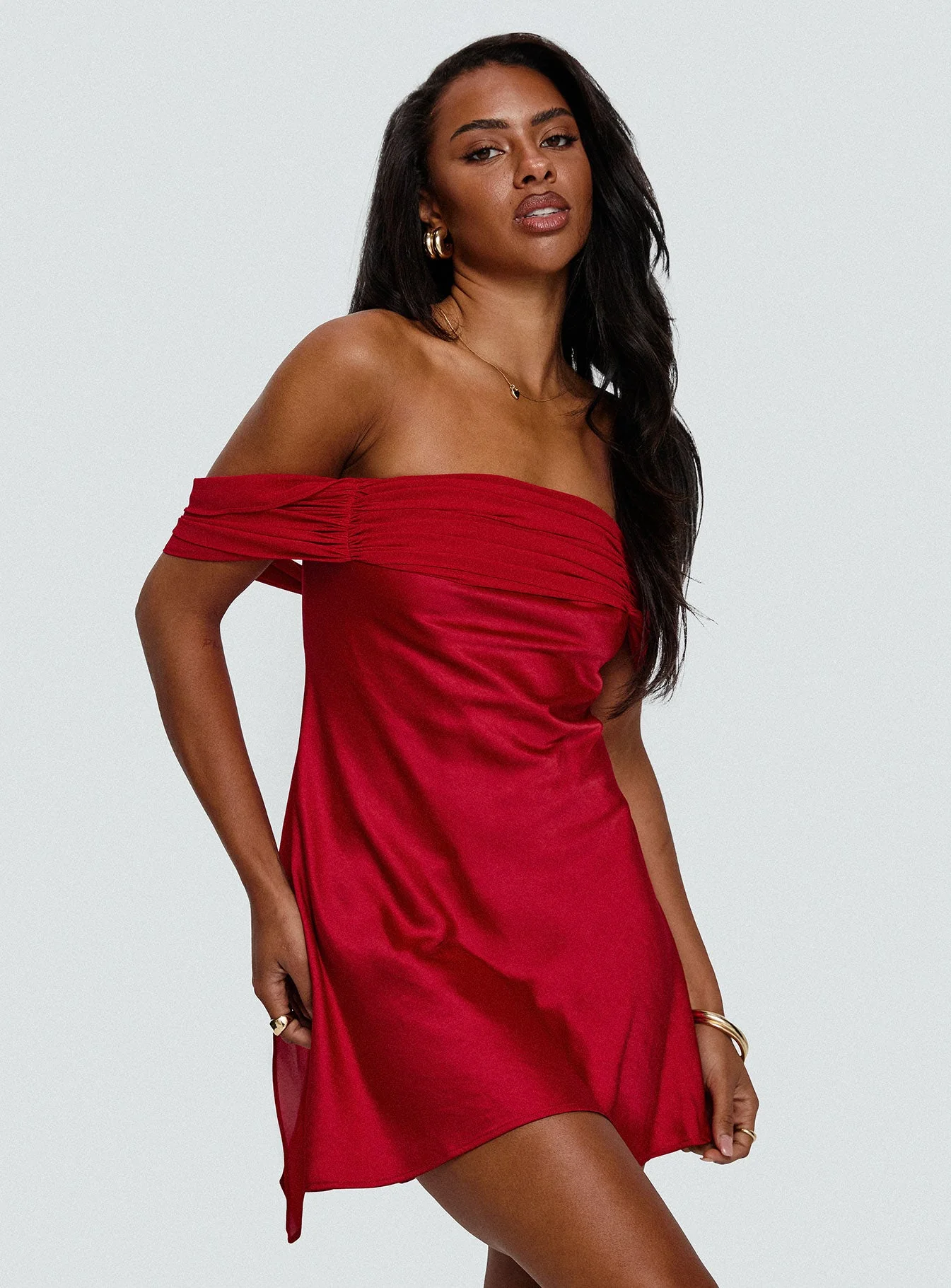 Adoration Mini Dress Red - Image 8