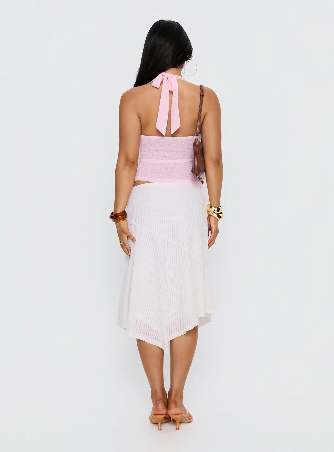 Adrea Asymmetrical Midi Skirt White - Image 5