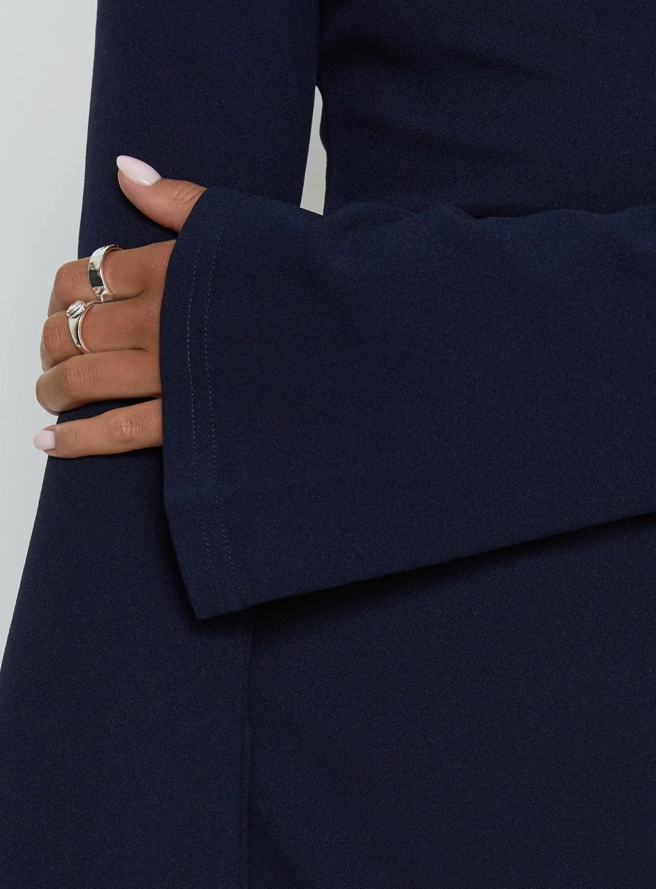 Adrietta Long Sleeve Off Shoulder Mini Dress Navy - Image 6