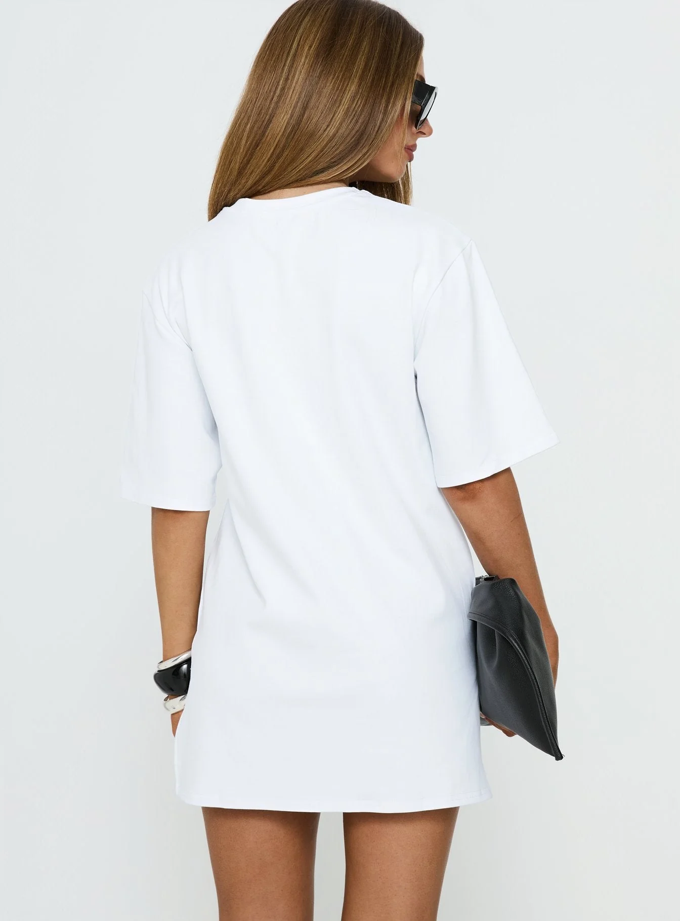 Agnessa Ruched Detail Mini Dress White - Image 5