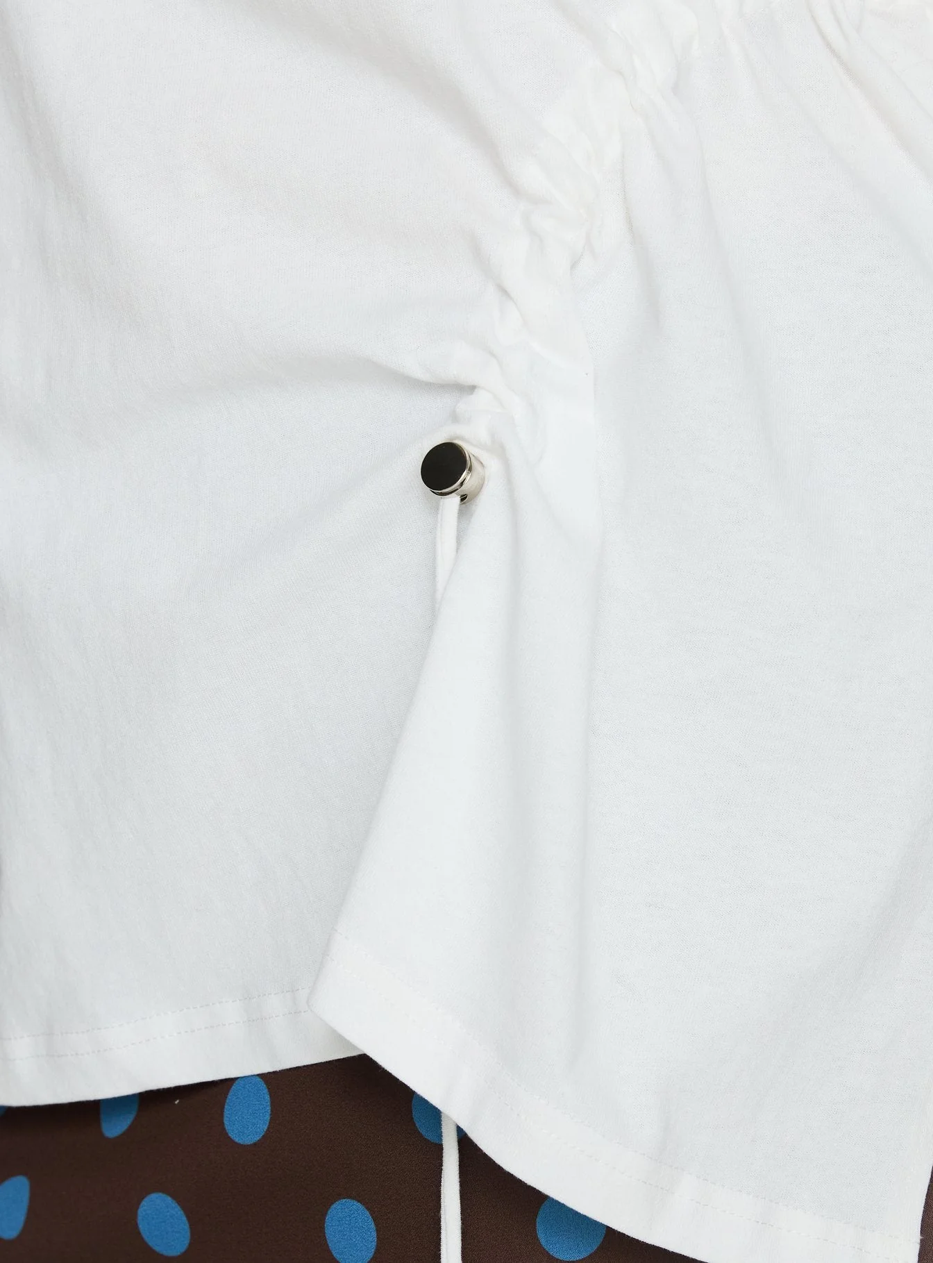 Agnessa Ruched Detail Oversized Tee White Curve - Image 6