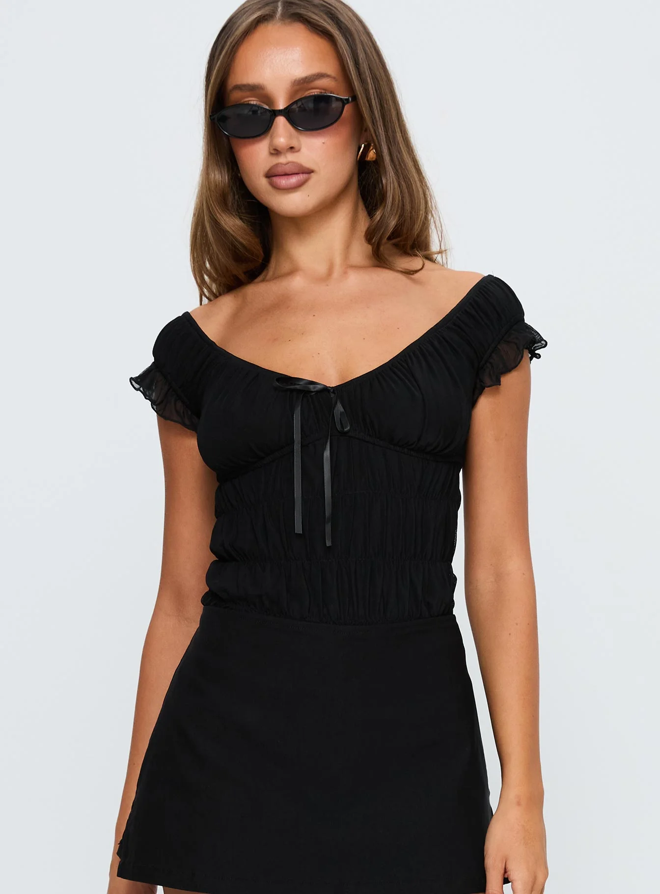 Ahead Of Myself Off Shoulder Bodysuit Black - Image 2