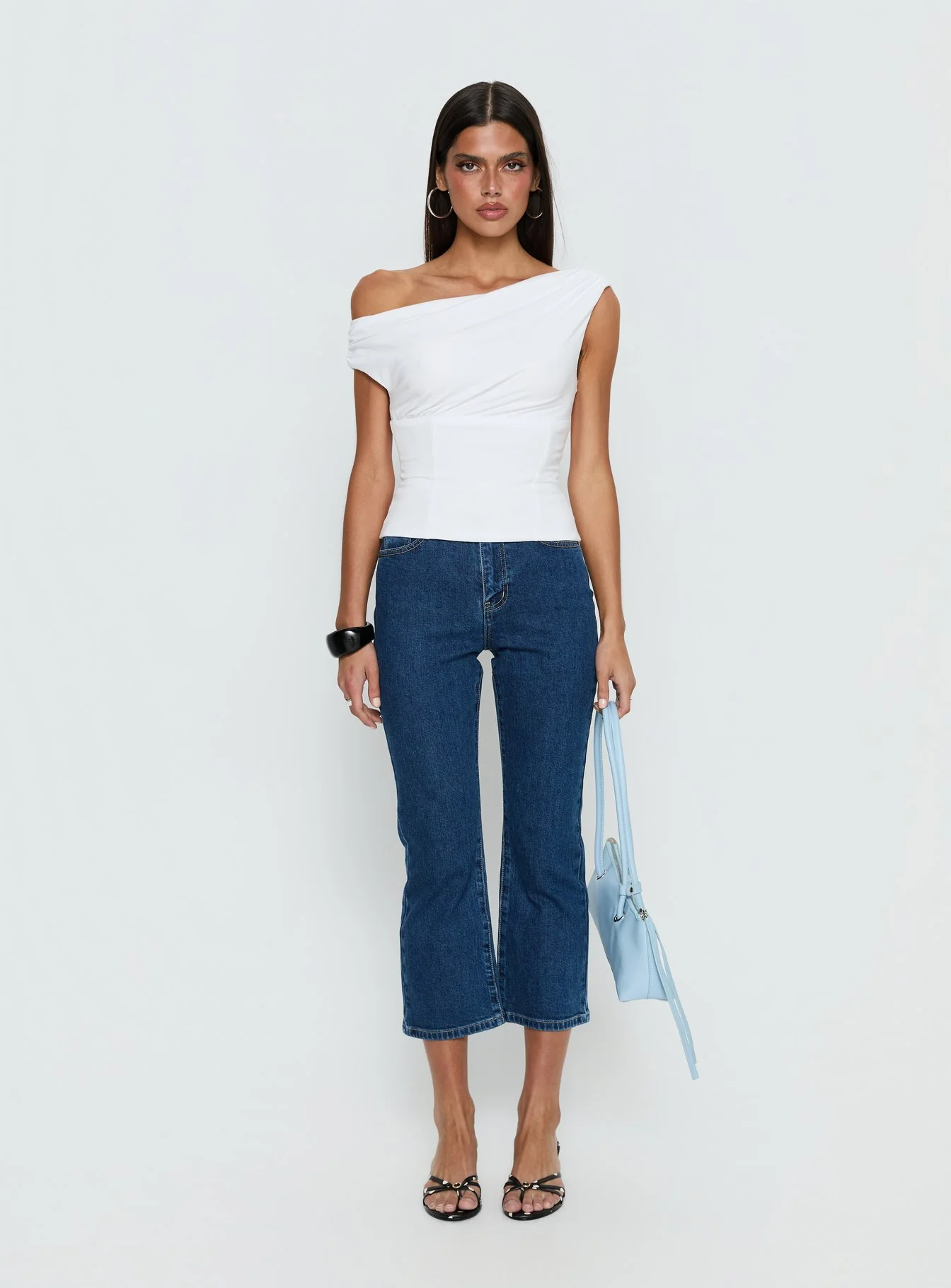 Aidyn Gathered One Shoulder Top White - Image 7