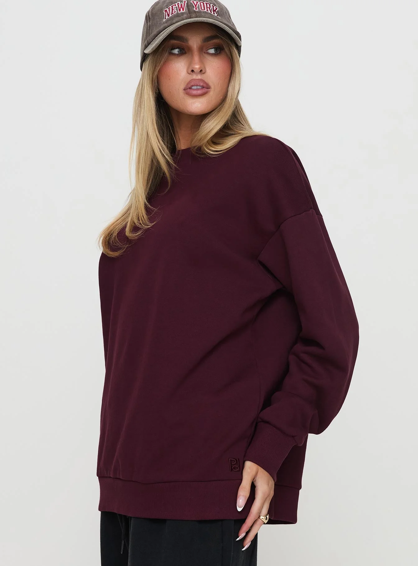 All Day Crewneck Sweatshirt Wine - Image 4