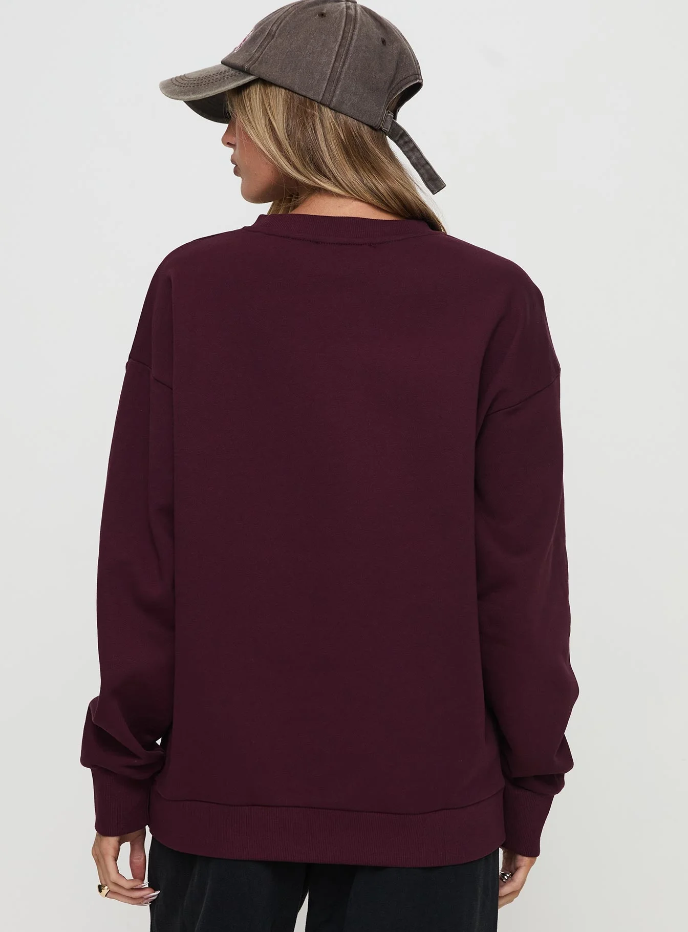 All Day Crewneck Sweatshirt Wine - Image 5