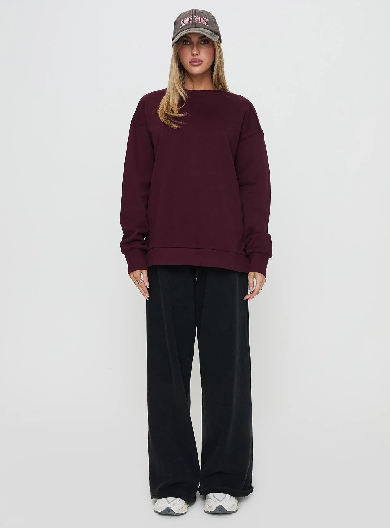 All Day Crewneck Sweatshirt Wine - Image 7