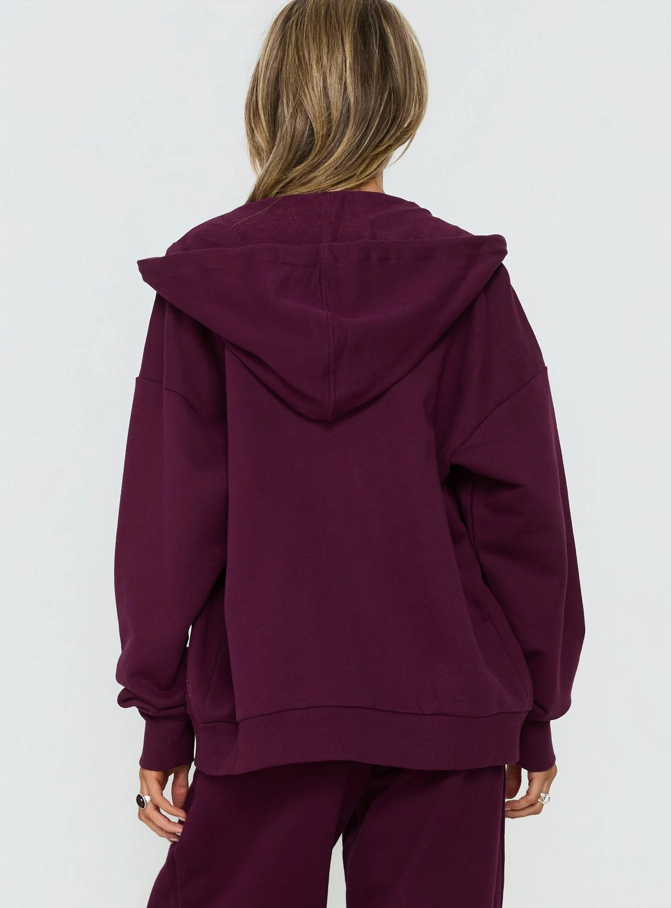All Day Oversized Hoodie Plum - Image 5