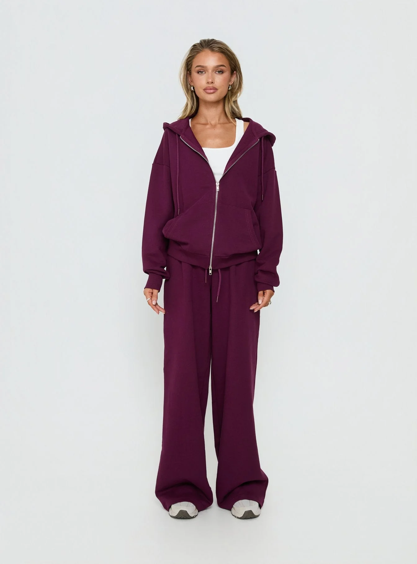 All Day Oversized Hoodie Plum - Image 8