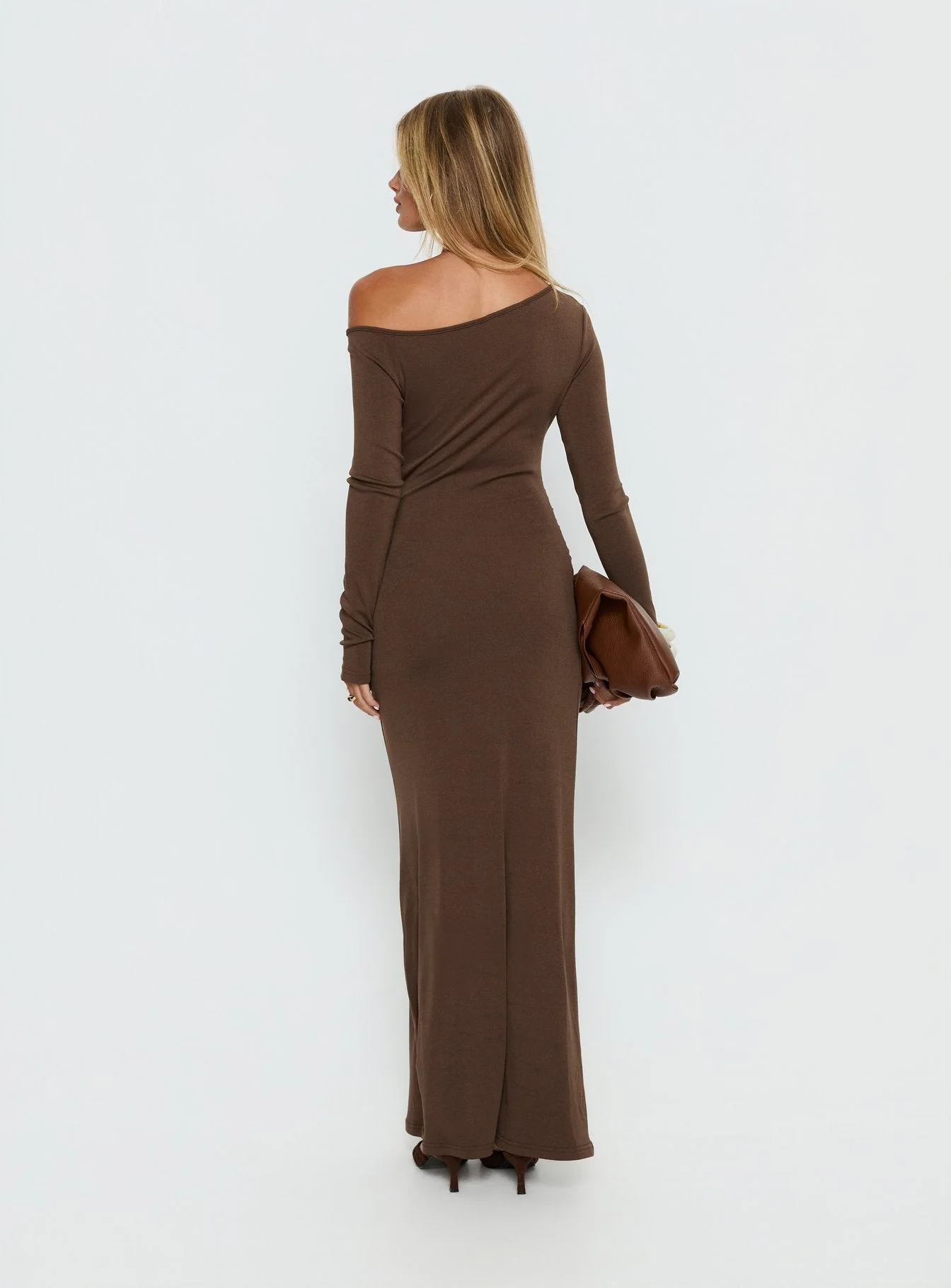 Allycia Long Sleeve Maxi Dress Brown - Image 5