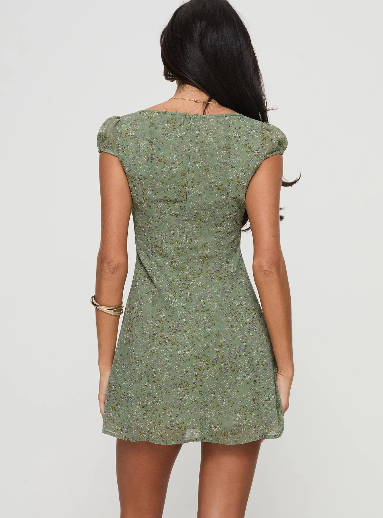 Alora Mini Dress Green - Image 5