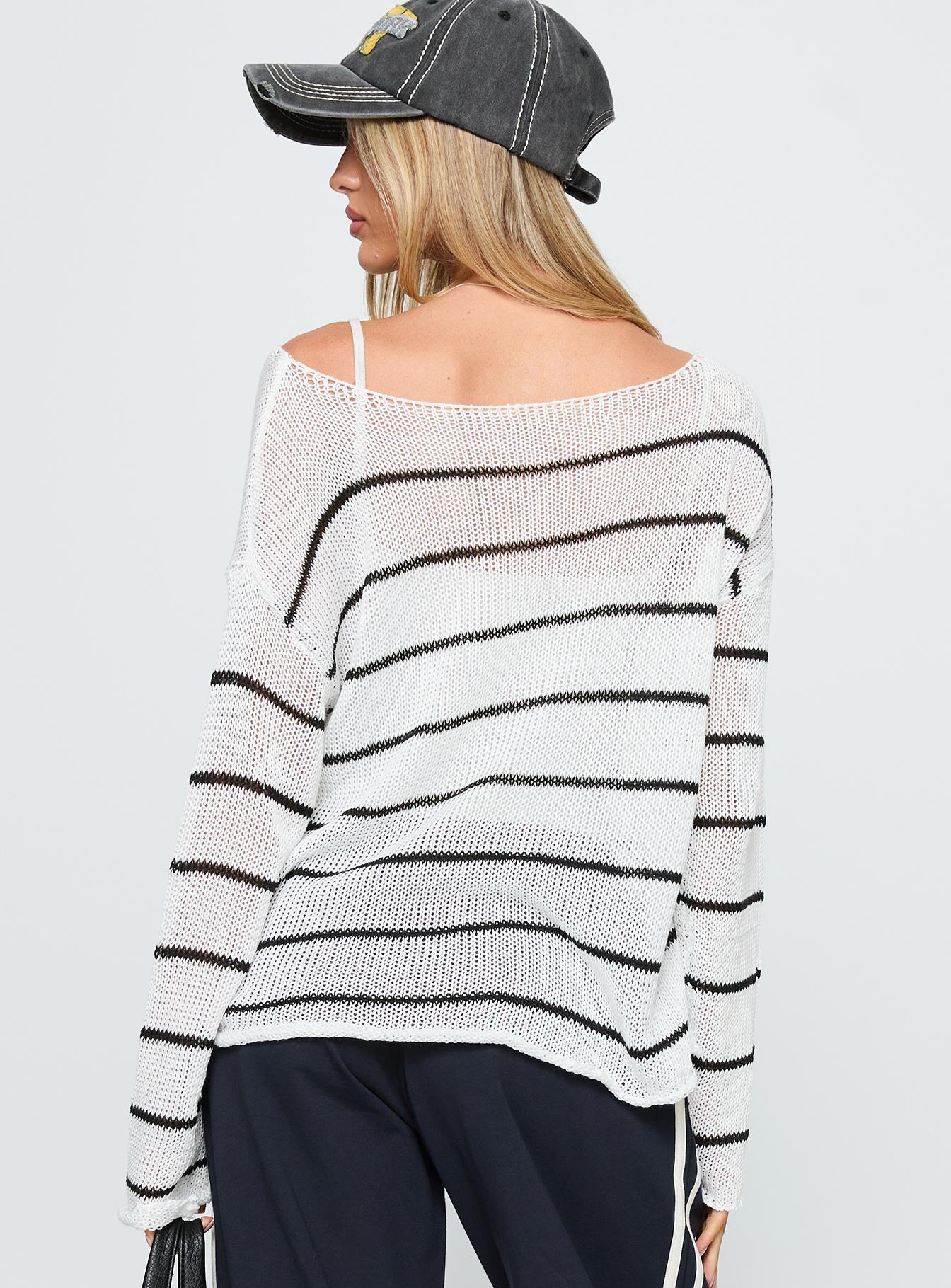 Alperton Knit Sweater Cream Stripe - Image 5