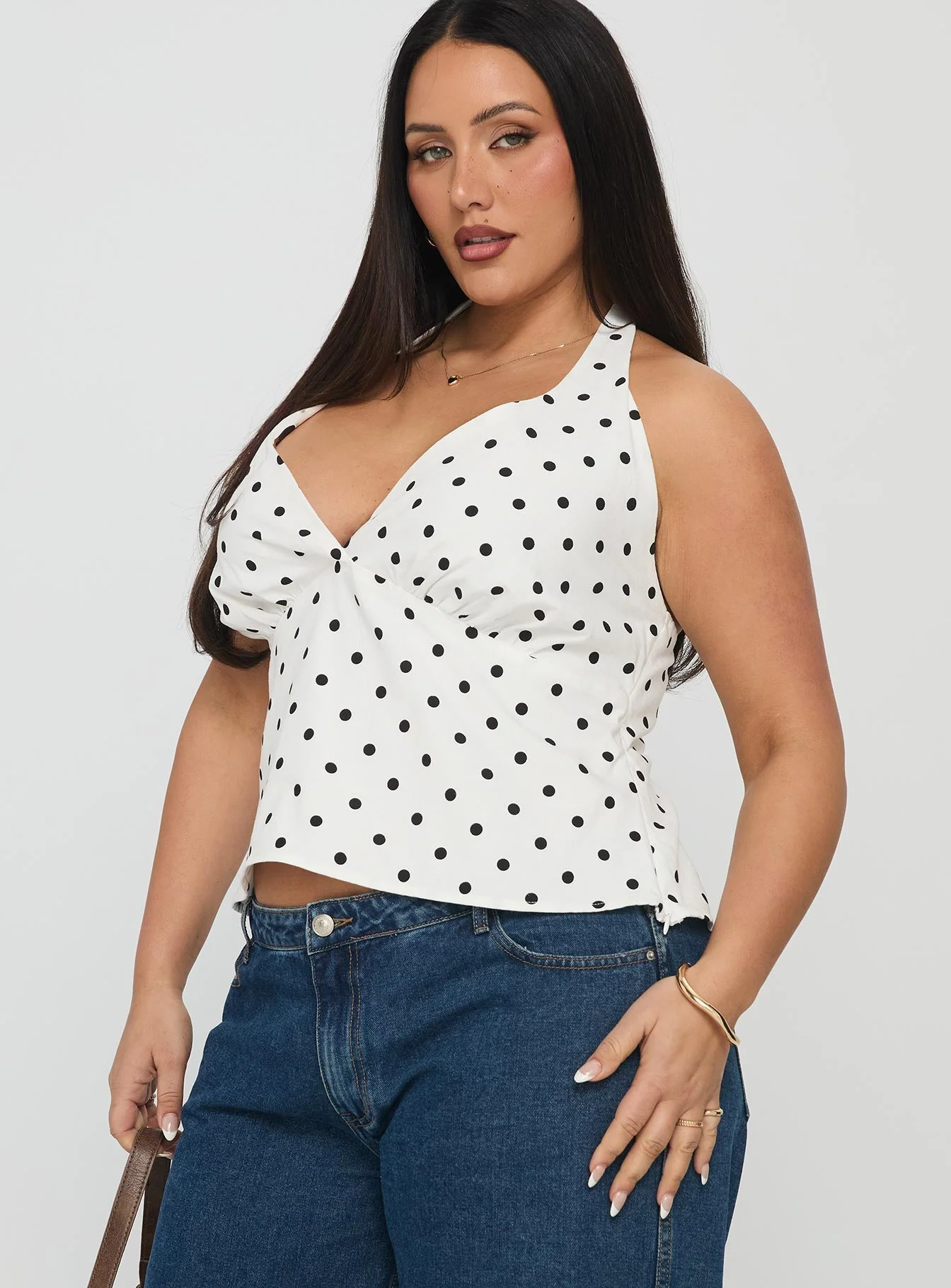 Alter Of Love Halter Top White / Polka Dot Curve - Image 4