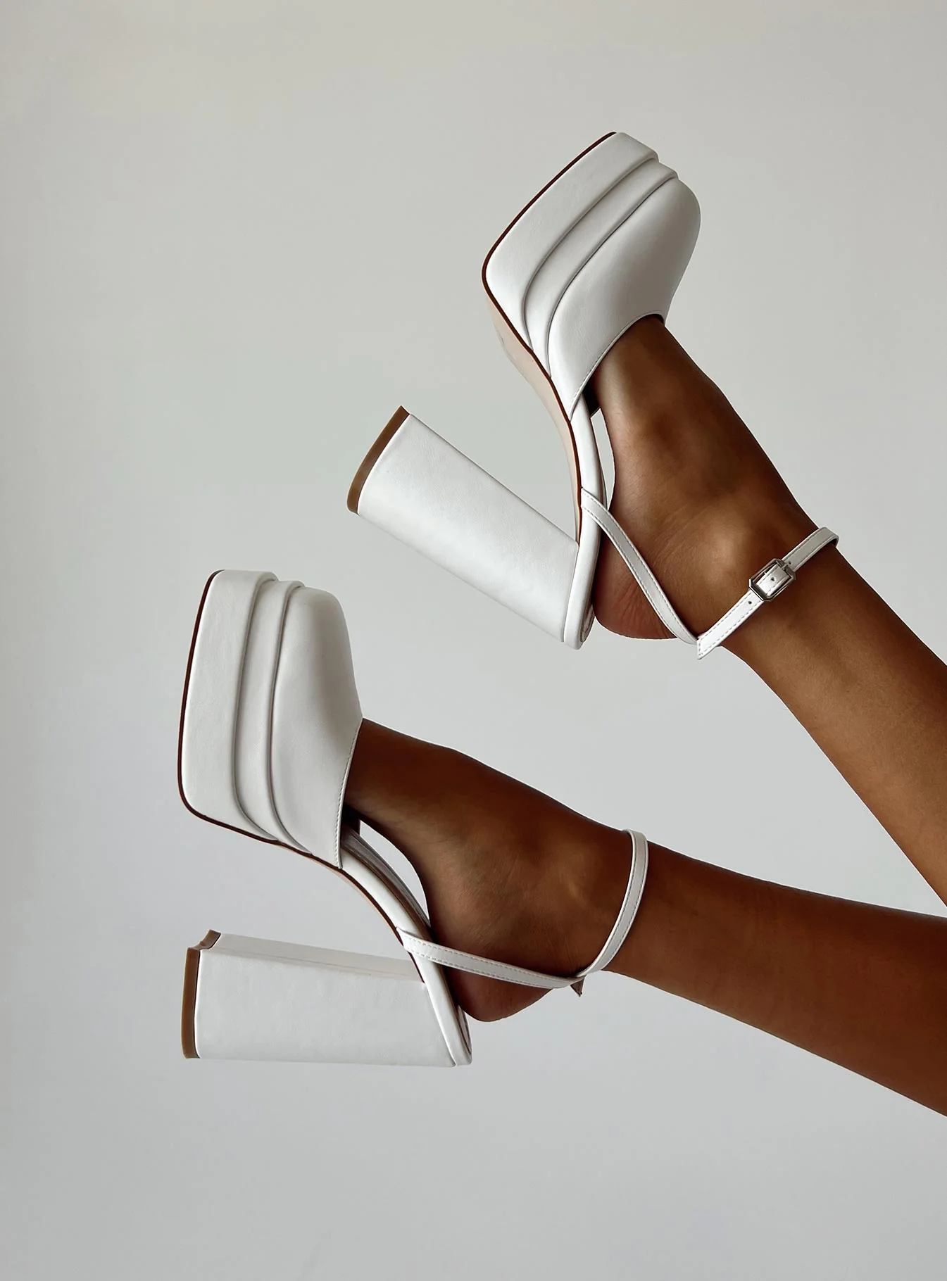 Alto Platform Heels Matte White - Image 7