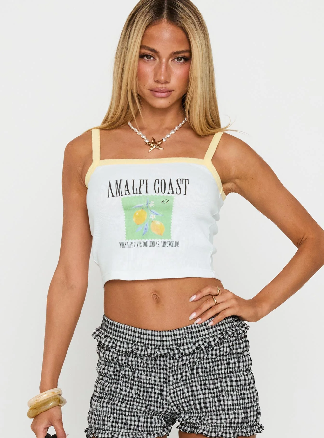 Amalfi Lemons Tank Top White - Image 2