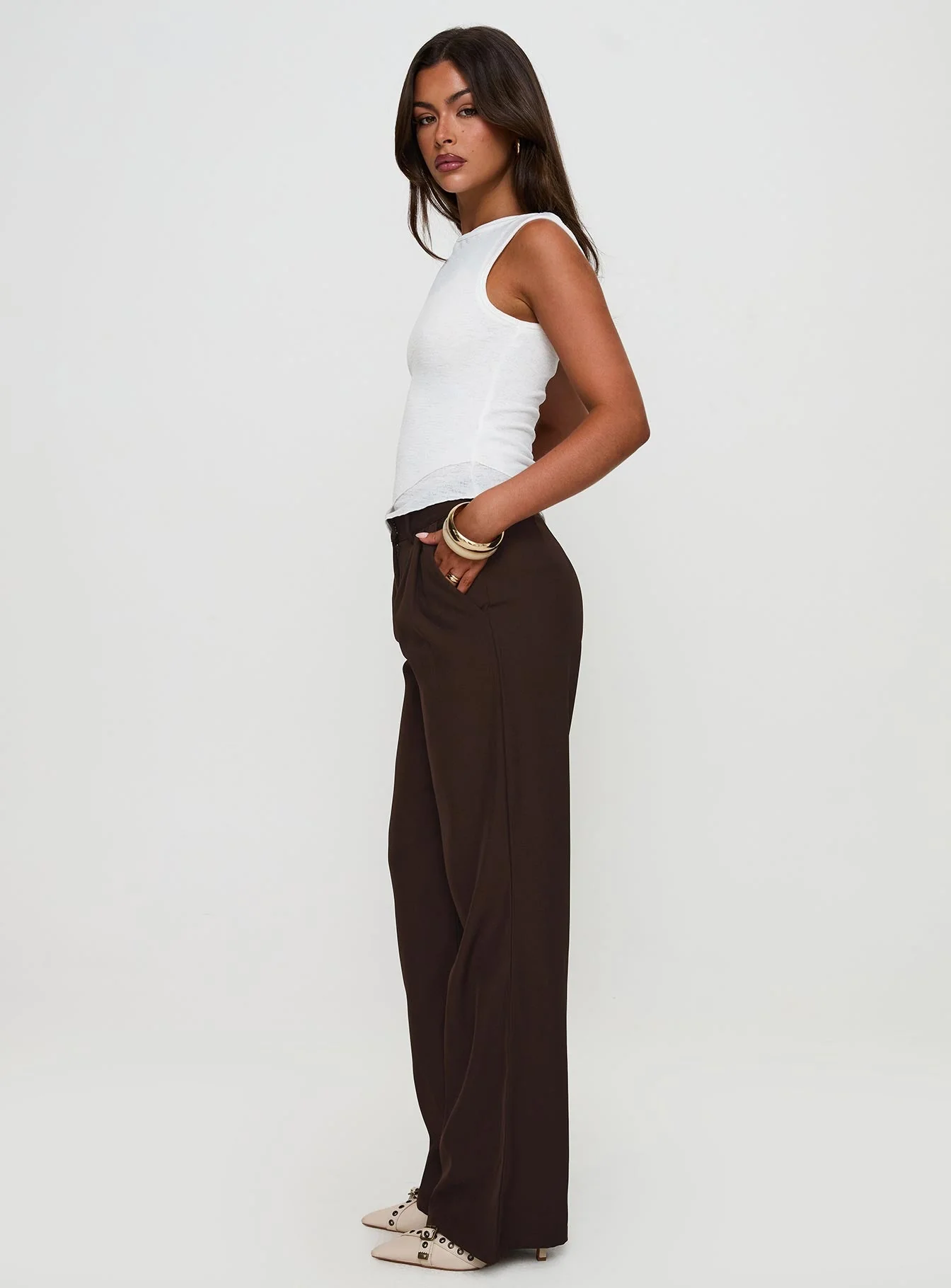 Ambient Wide Leg Pant Chocolate - Image 5