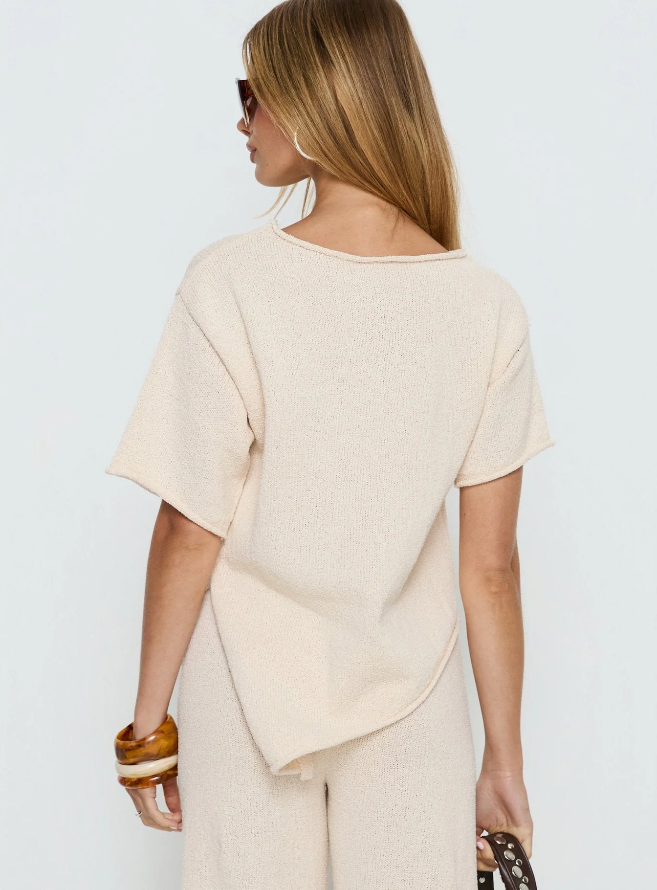 Amelise Knit Poncho Beige - Image 5