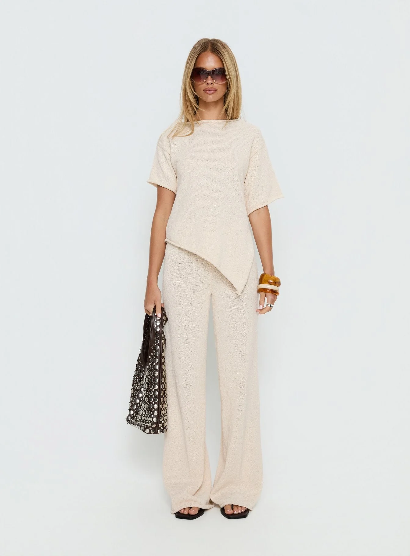 Amelise Knit Poncho Beige - Image 7