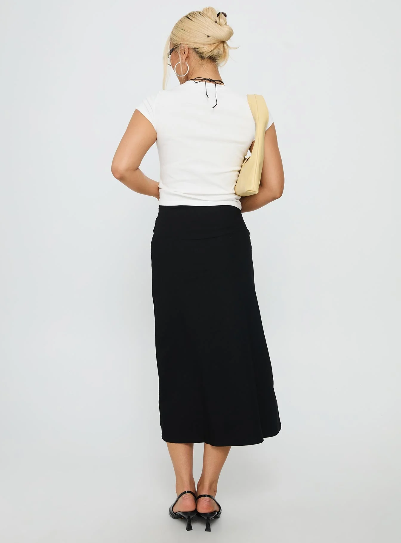 Ammie Studded Belt Midi Skirt Black - Image 5