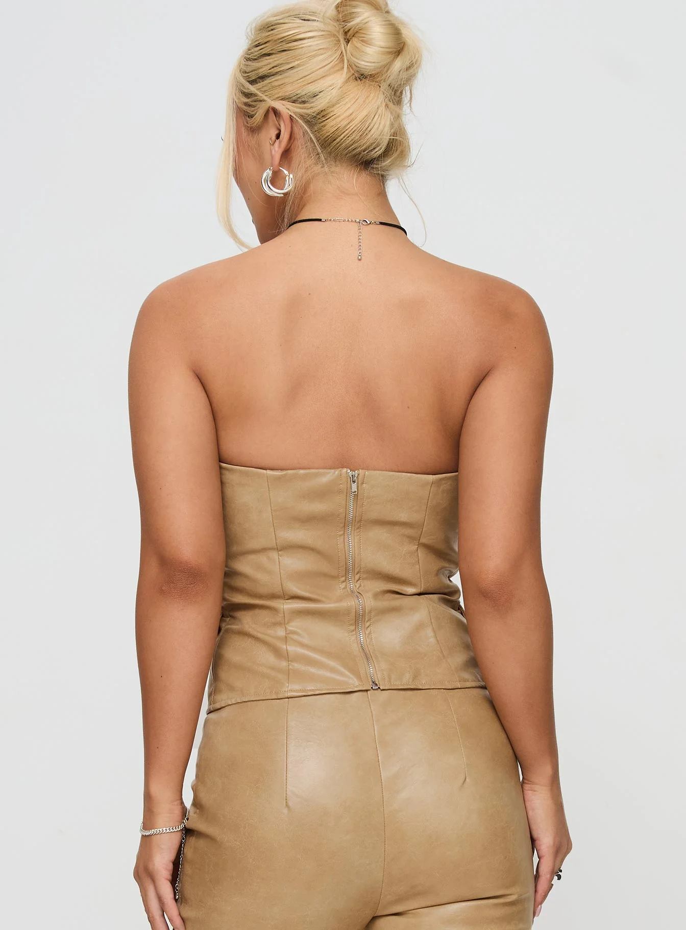 Anaheim Strapless Top Beige - Image 4