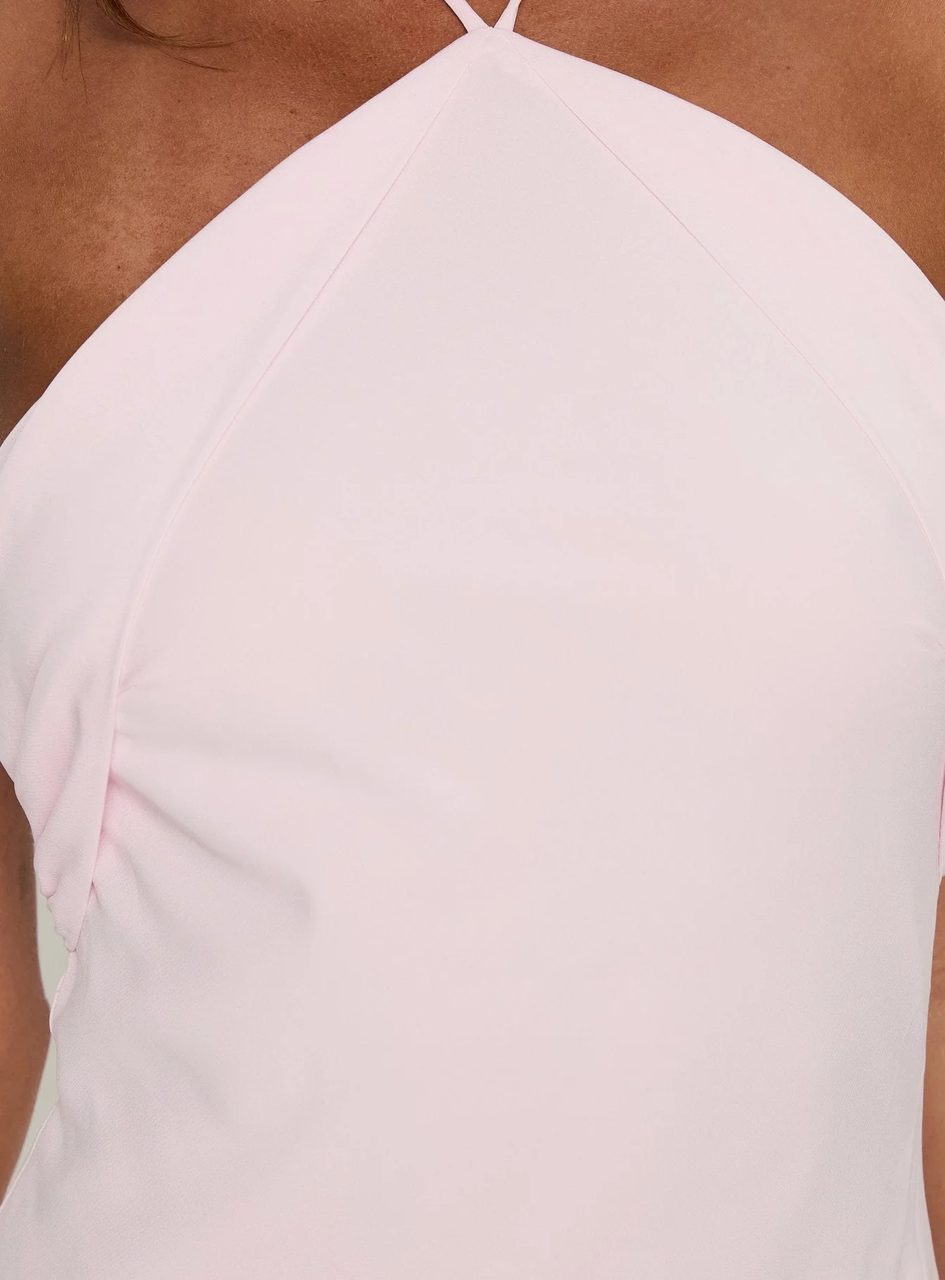 Anakaia Halter Asymmetrical Midi Dress Pink - Image 6