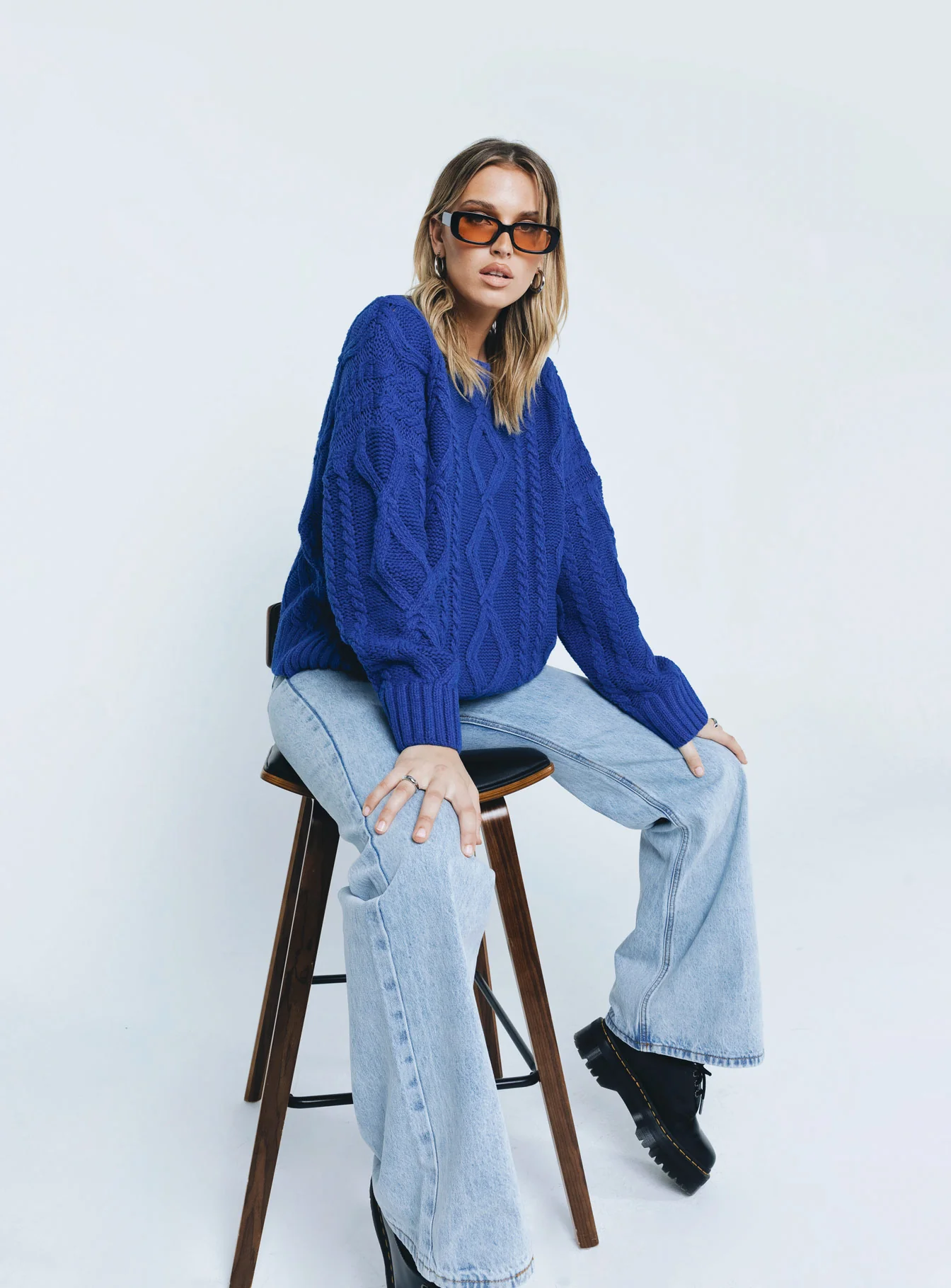 Anaya Oversized Sweater Monday Blues - Image 9