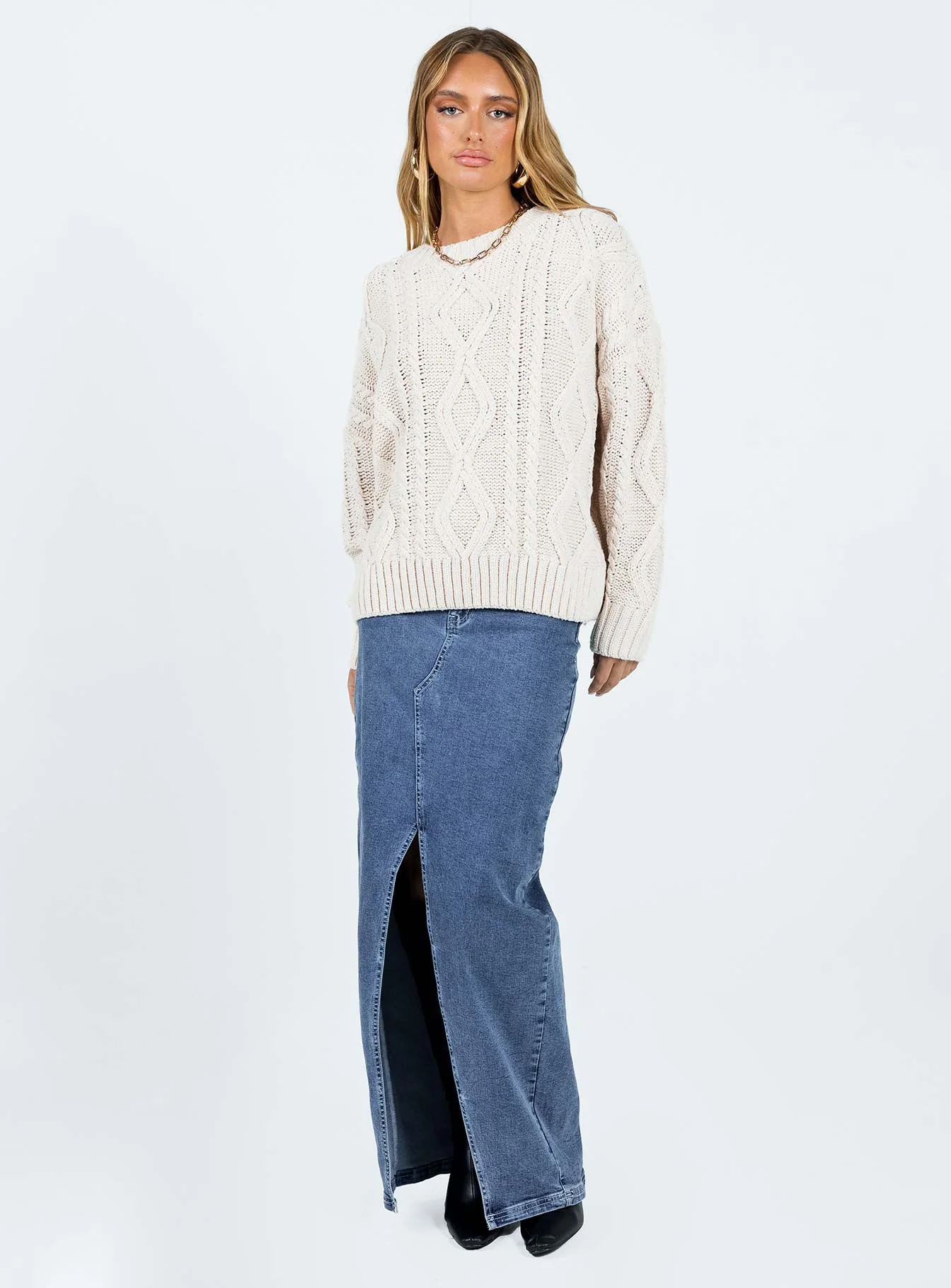 Anaya Oversized Sweater Beige - Image 3