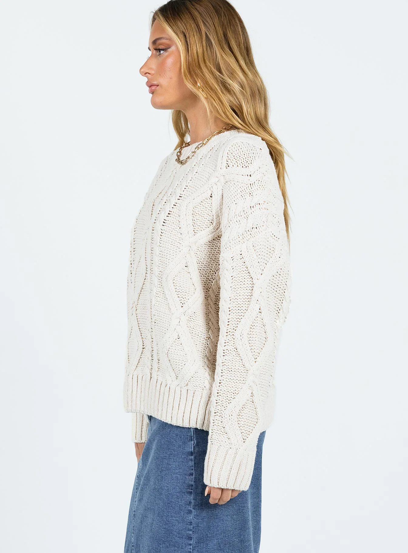 Anaya Oversized Sweater Beige - Image 4