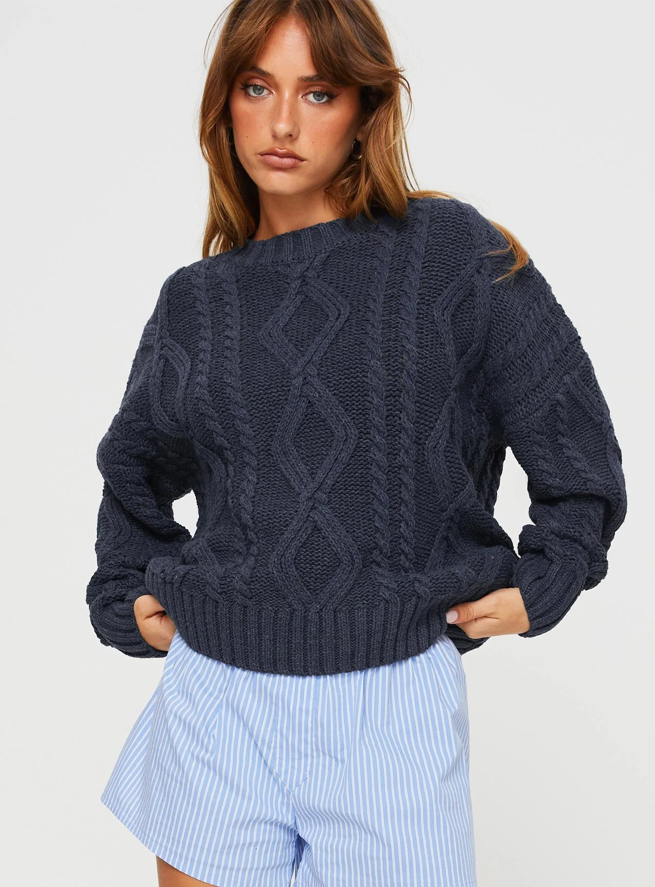 Anaya Oversized Sweater Navy - Image 2