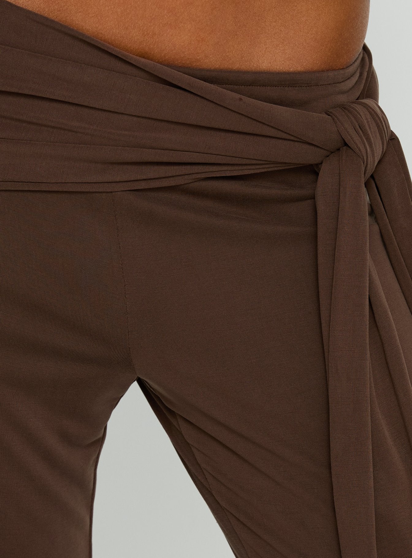 Katiana Wrap Jersey Pants Brown - Image 6
