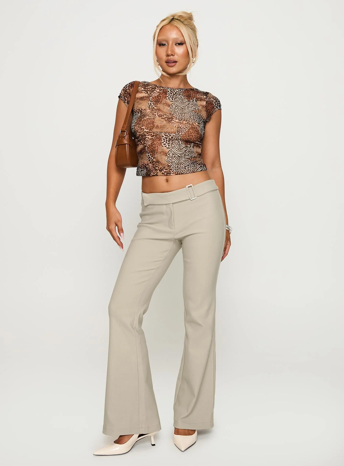 Angel Unknown Flare Pants Taupe - Image 3