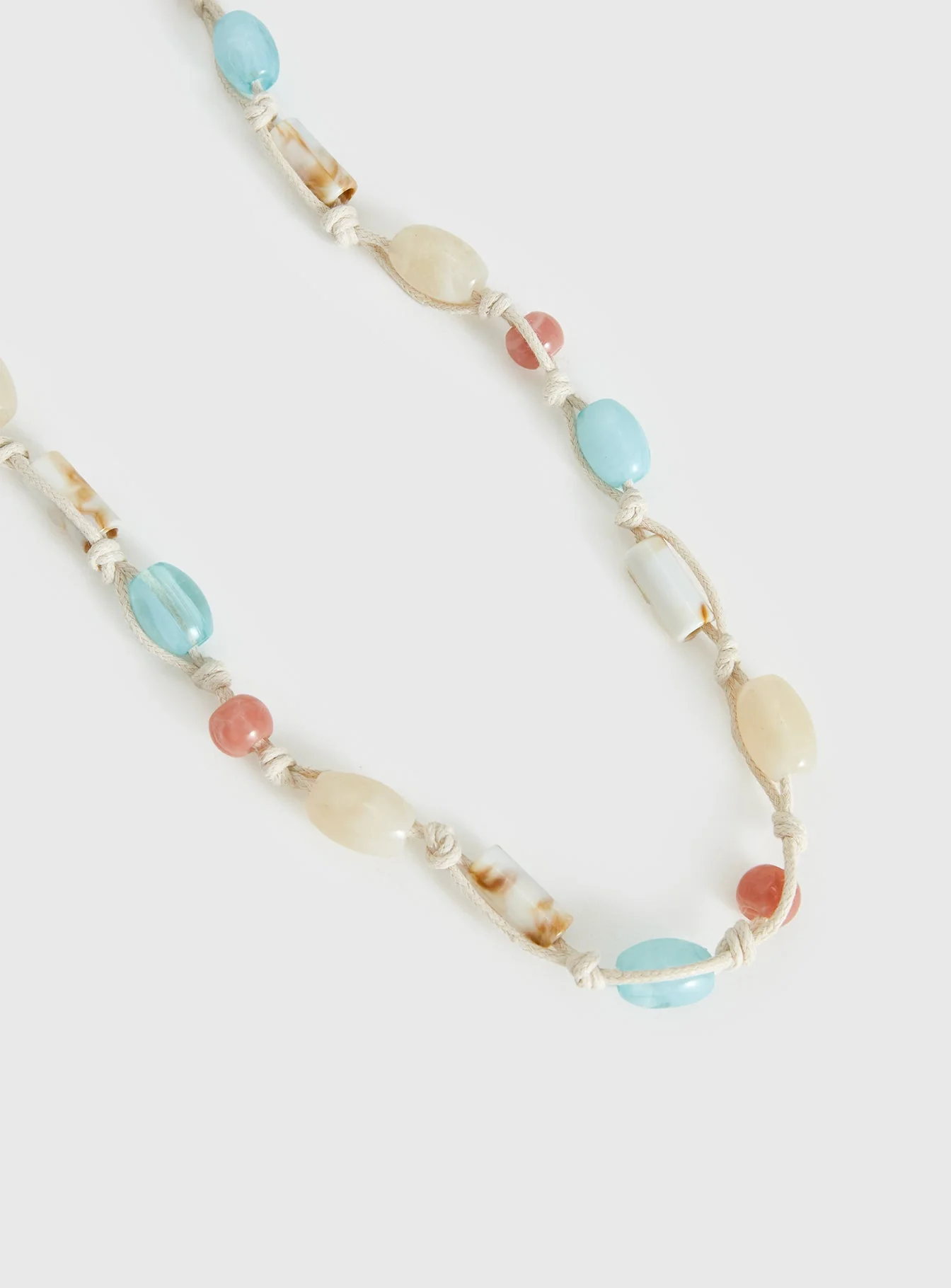 Angeleah Bead Detail Wrap Belt Blue / Beige - Image 3