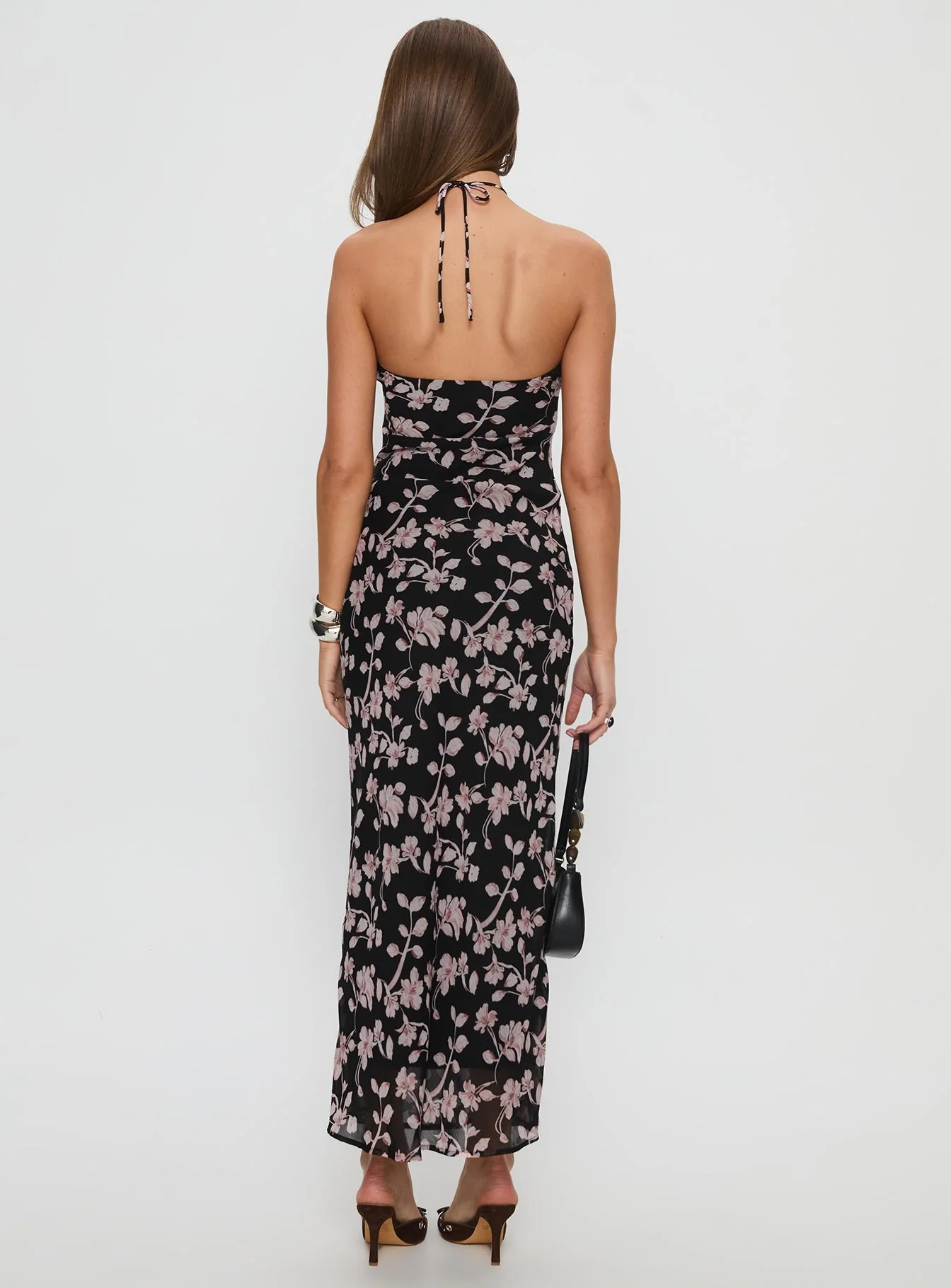 Anisa Halter Maxi Dress Black Floral - Image 5