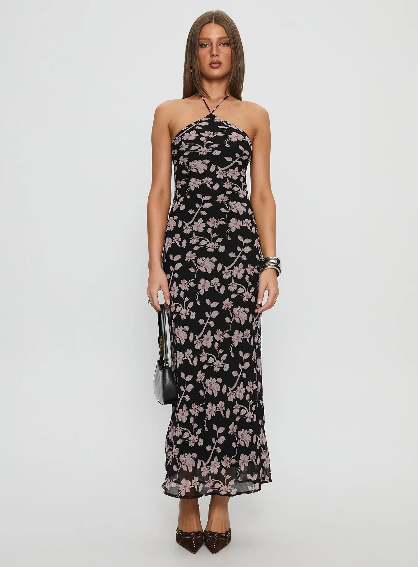 Anisa Halter Maxi Dress Black Floral - Image 7