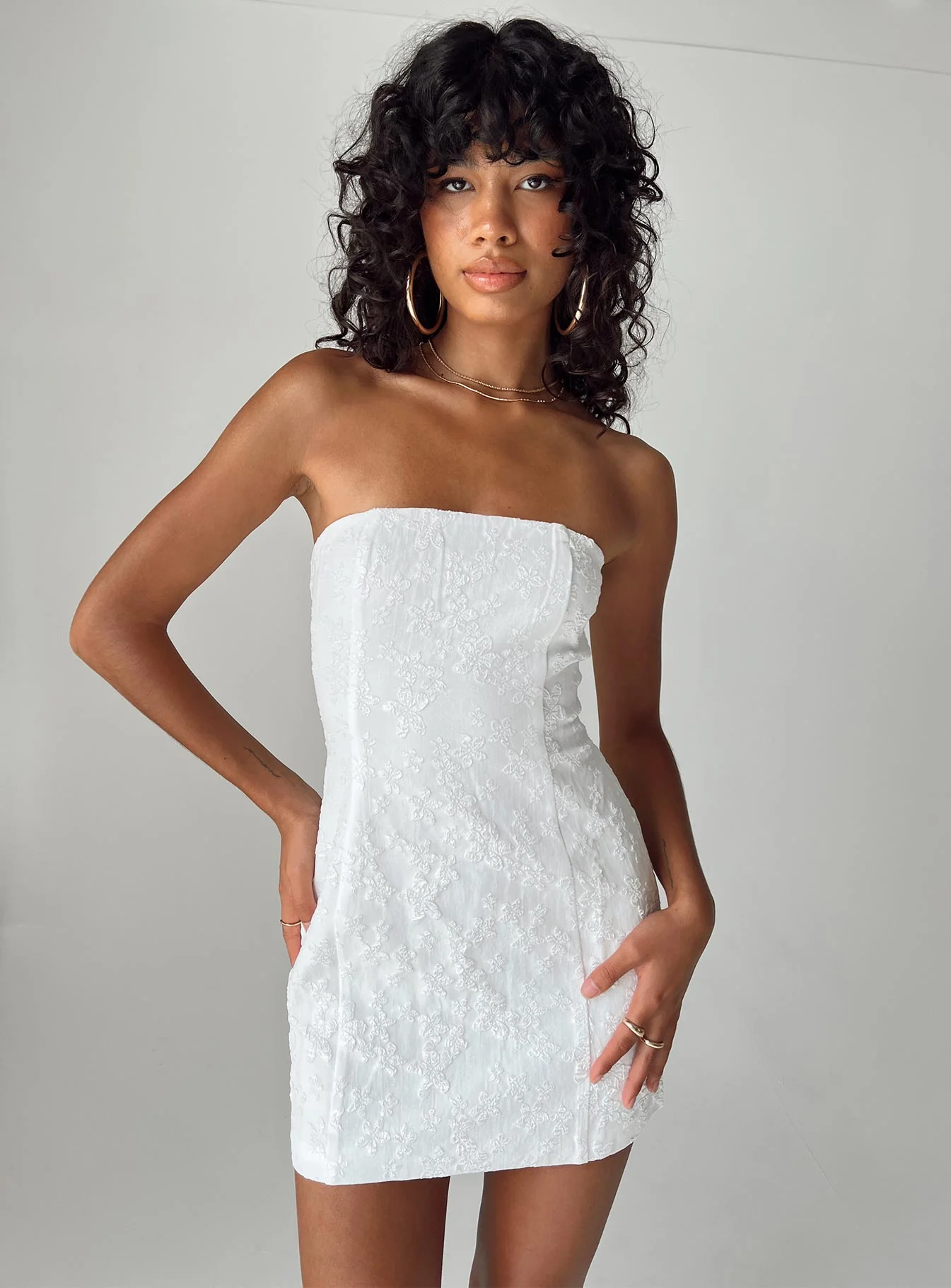 Anja Mini Dress White - Image 6