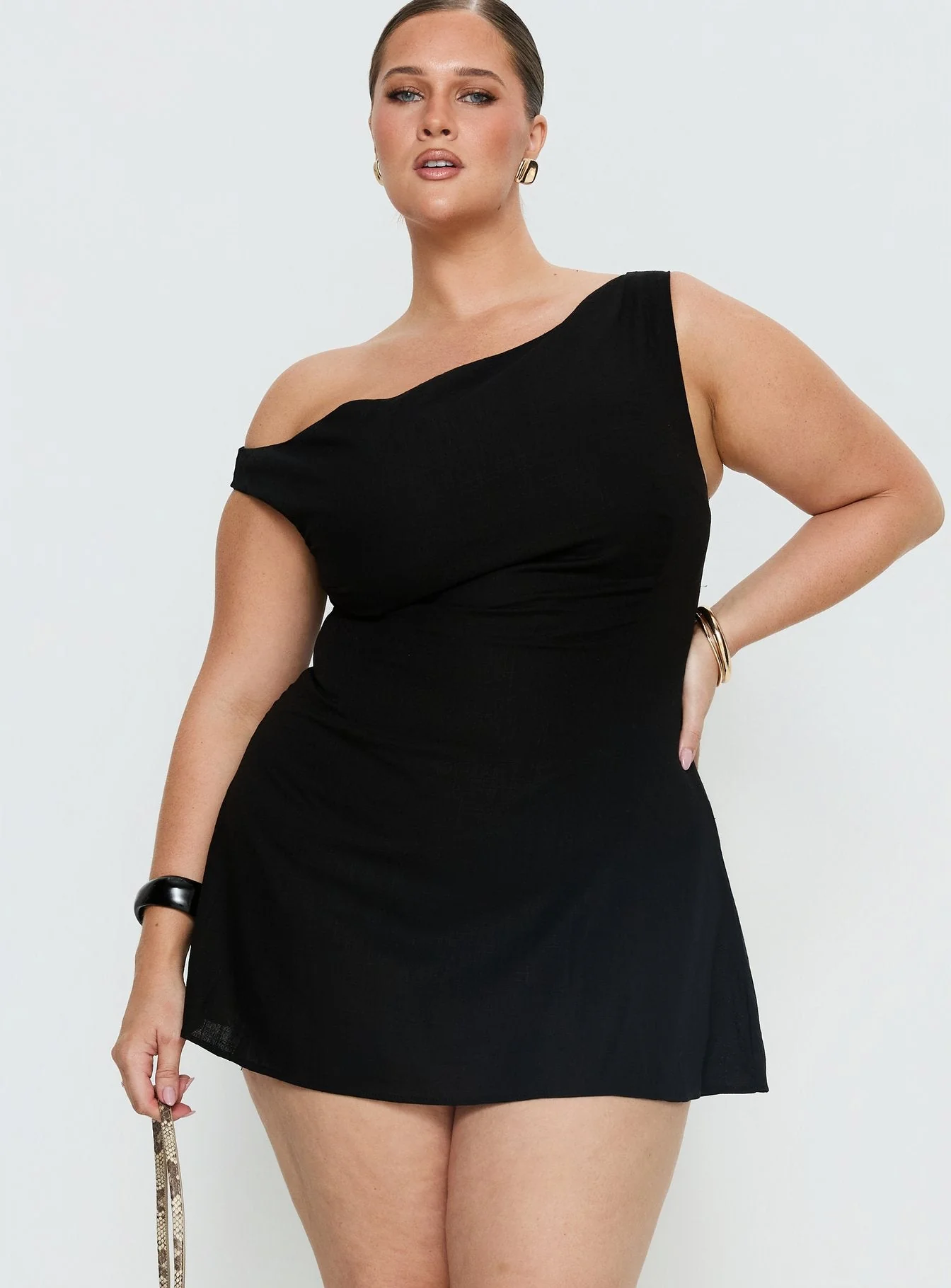 Anjela Off Shoulder Playsuit Black Curve - Image 2