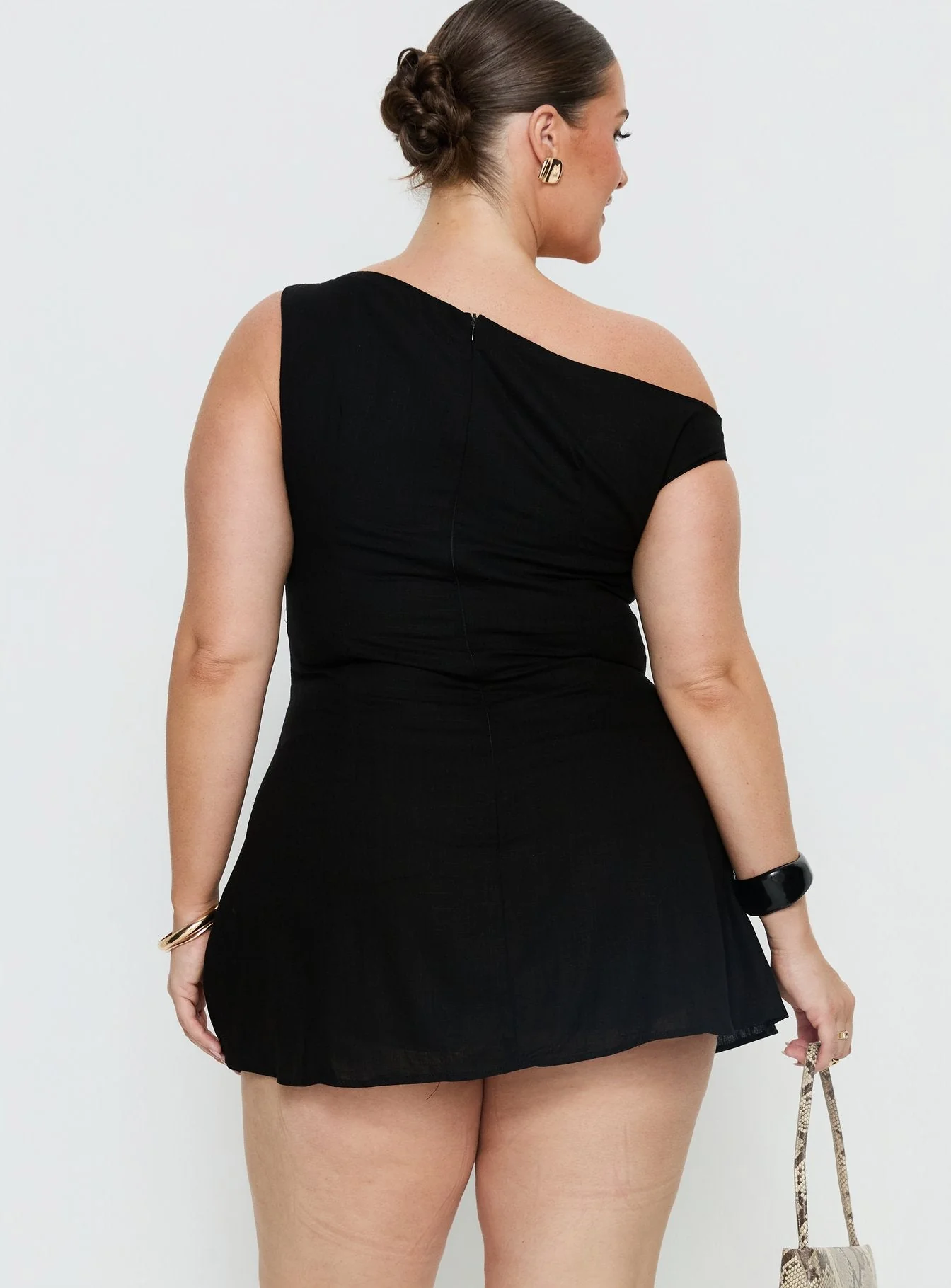 Anjela Off Shoulder Playsuit Black Curve - Image 5