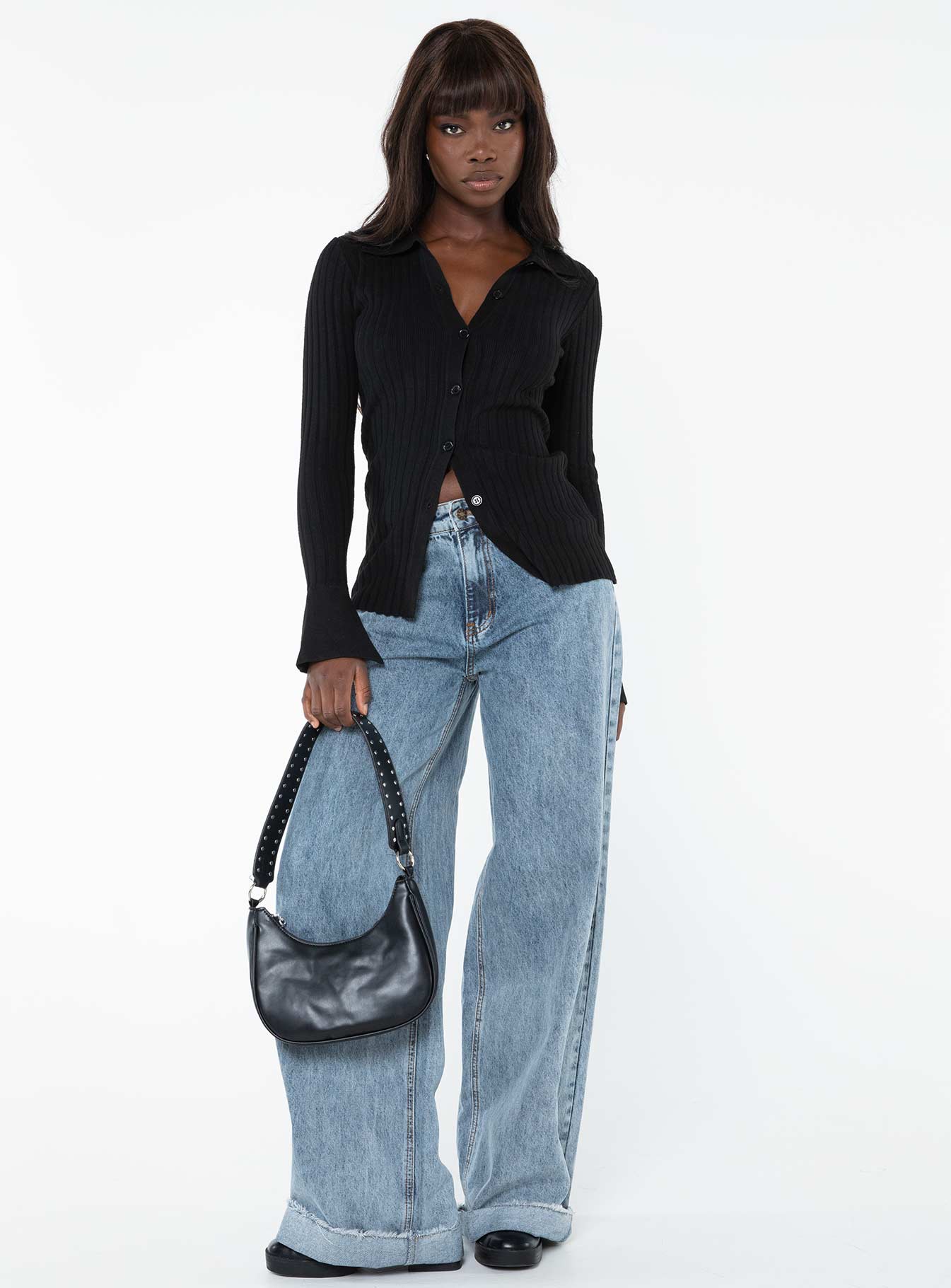 Anneke Collared Cardigan Black - Image 4