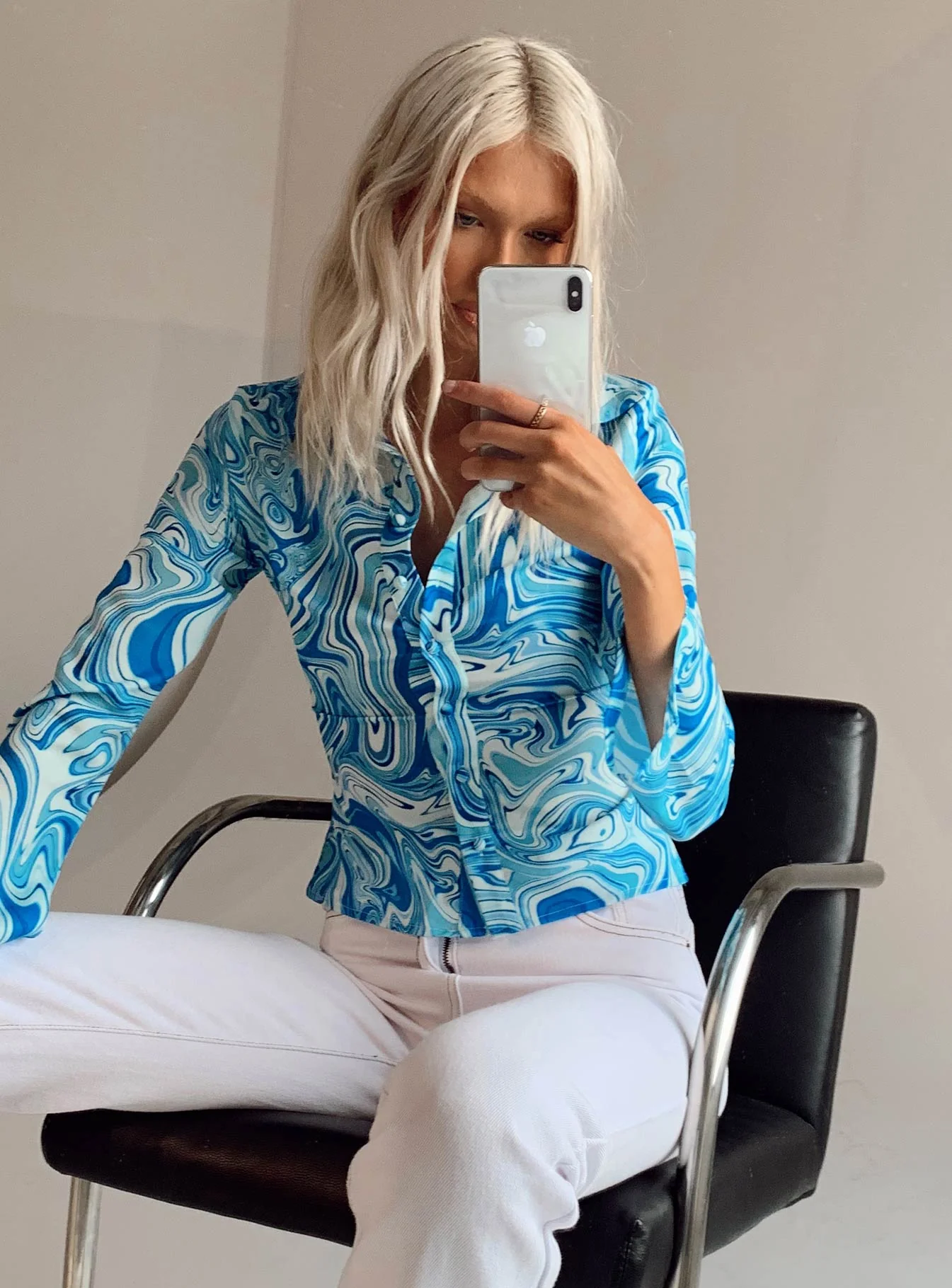 Anni Shirt Blue Swirl - Image 6