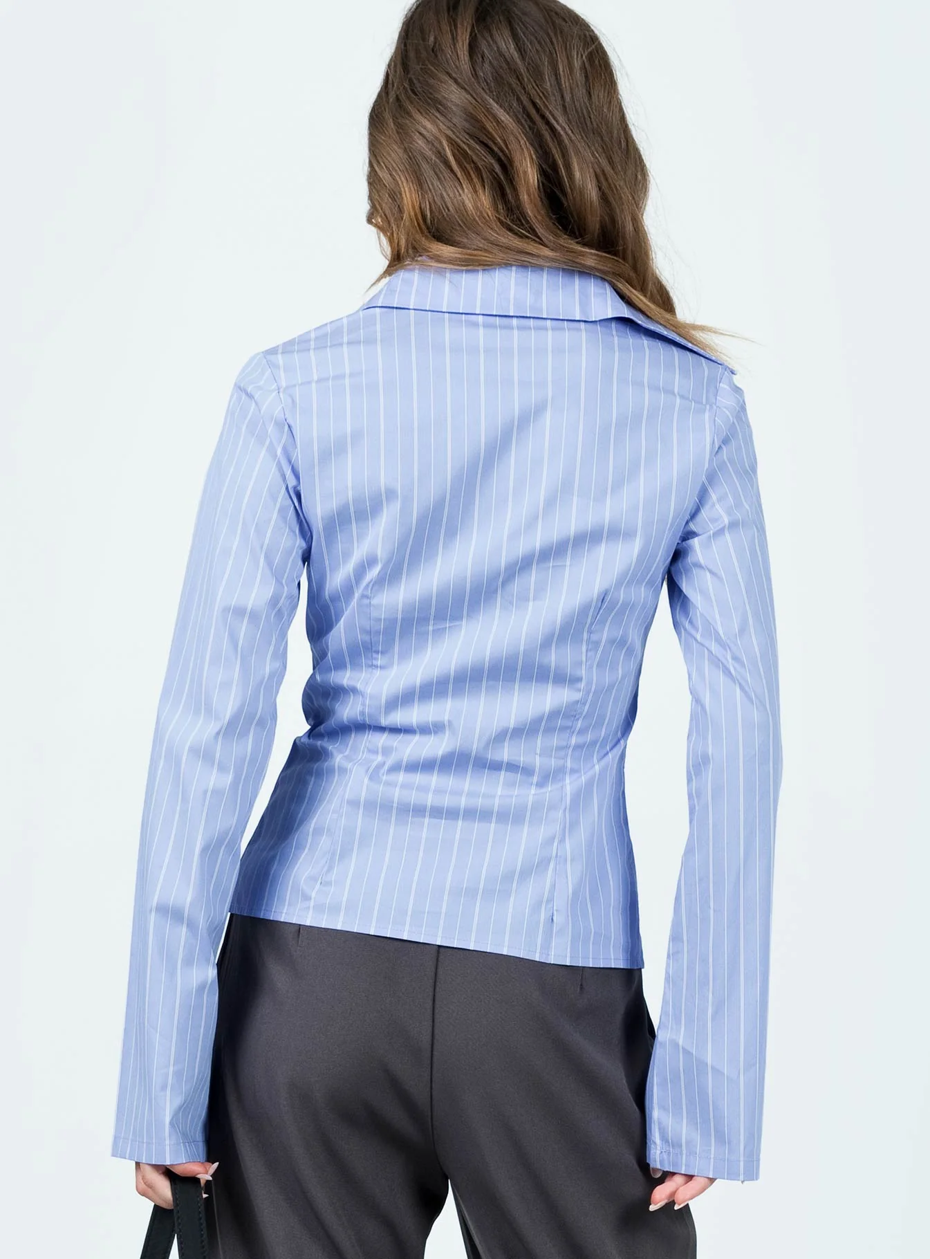 Anni Pinstripe Shirt Blue - Image 5