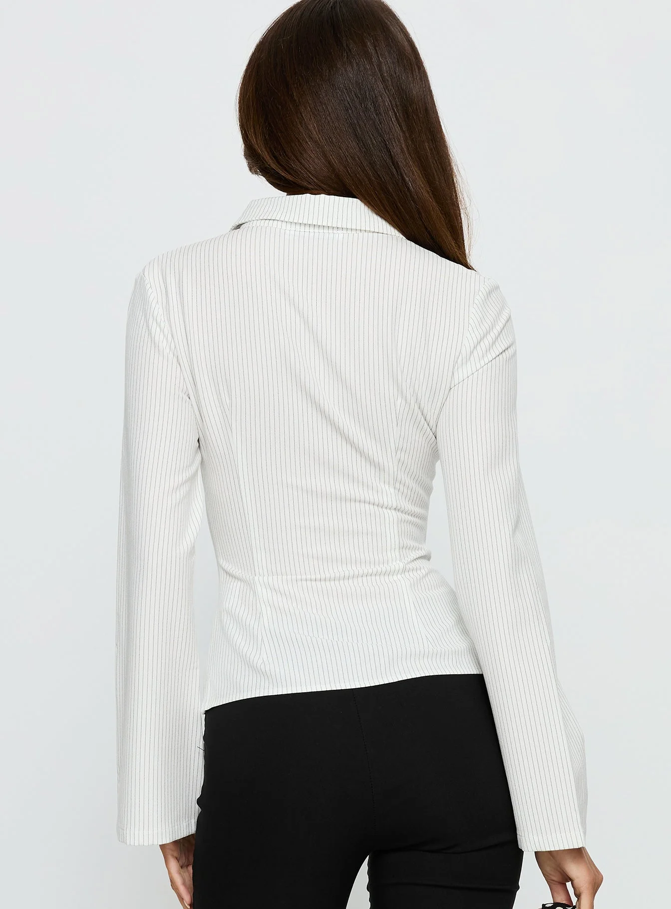 Anni Pinstripe Shirt White - Image 5