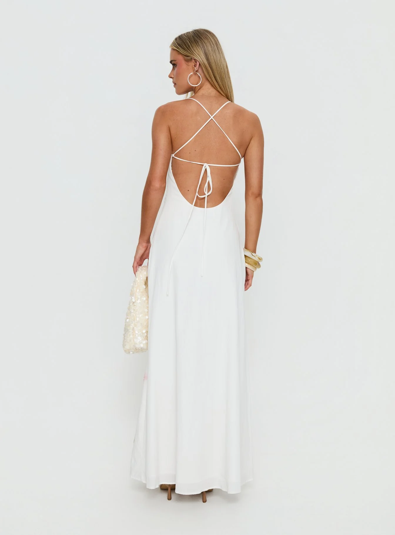 Anny Beaded Maxi Dress White Floral - Image 5