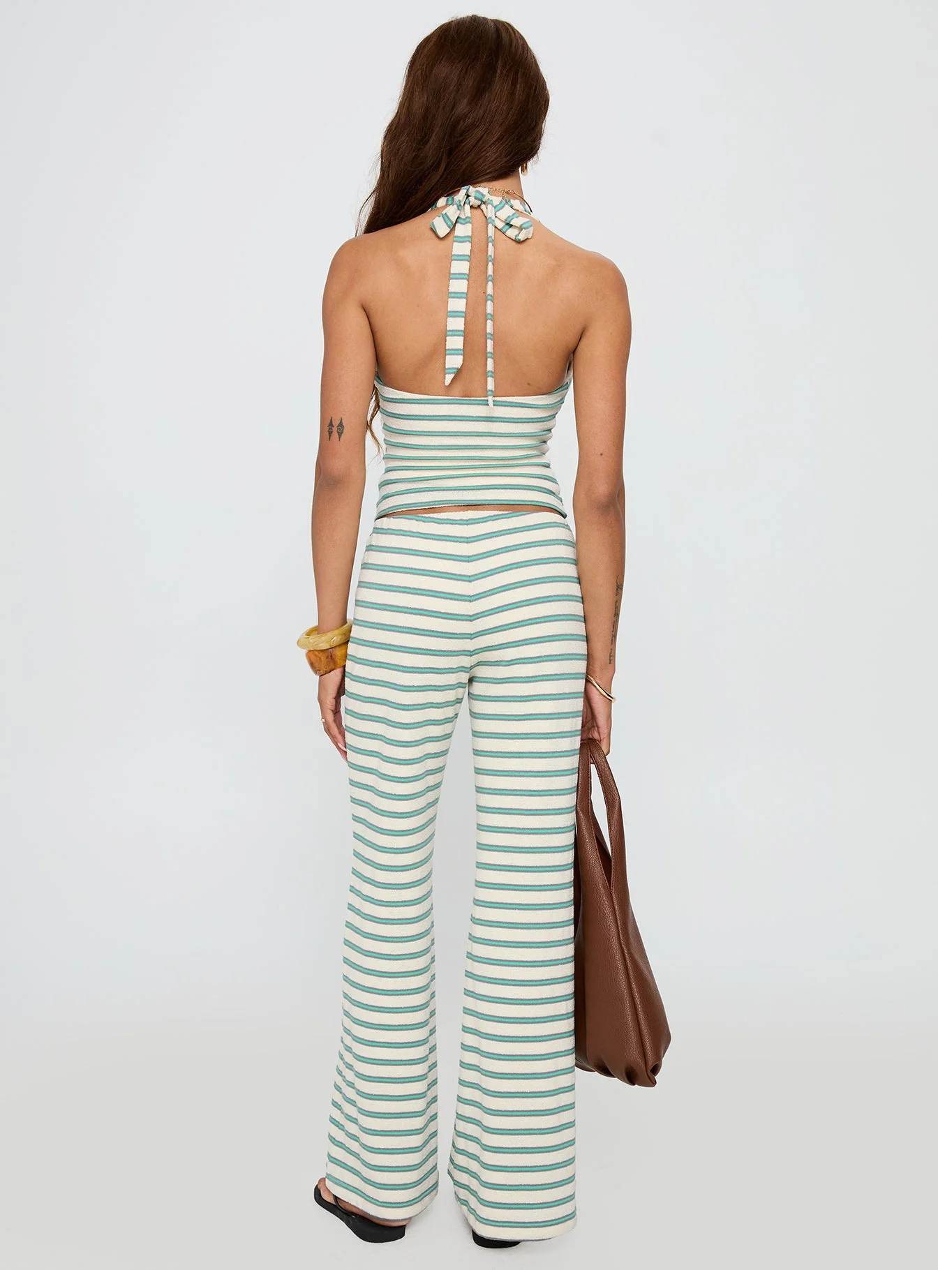 Anora Halter Wide Leg Set Blue / White Stripe - Image 5