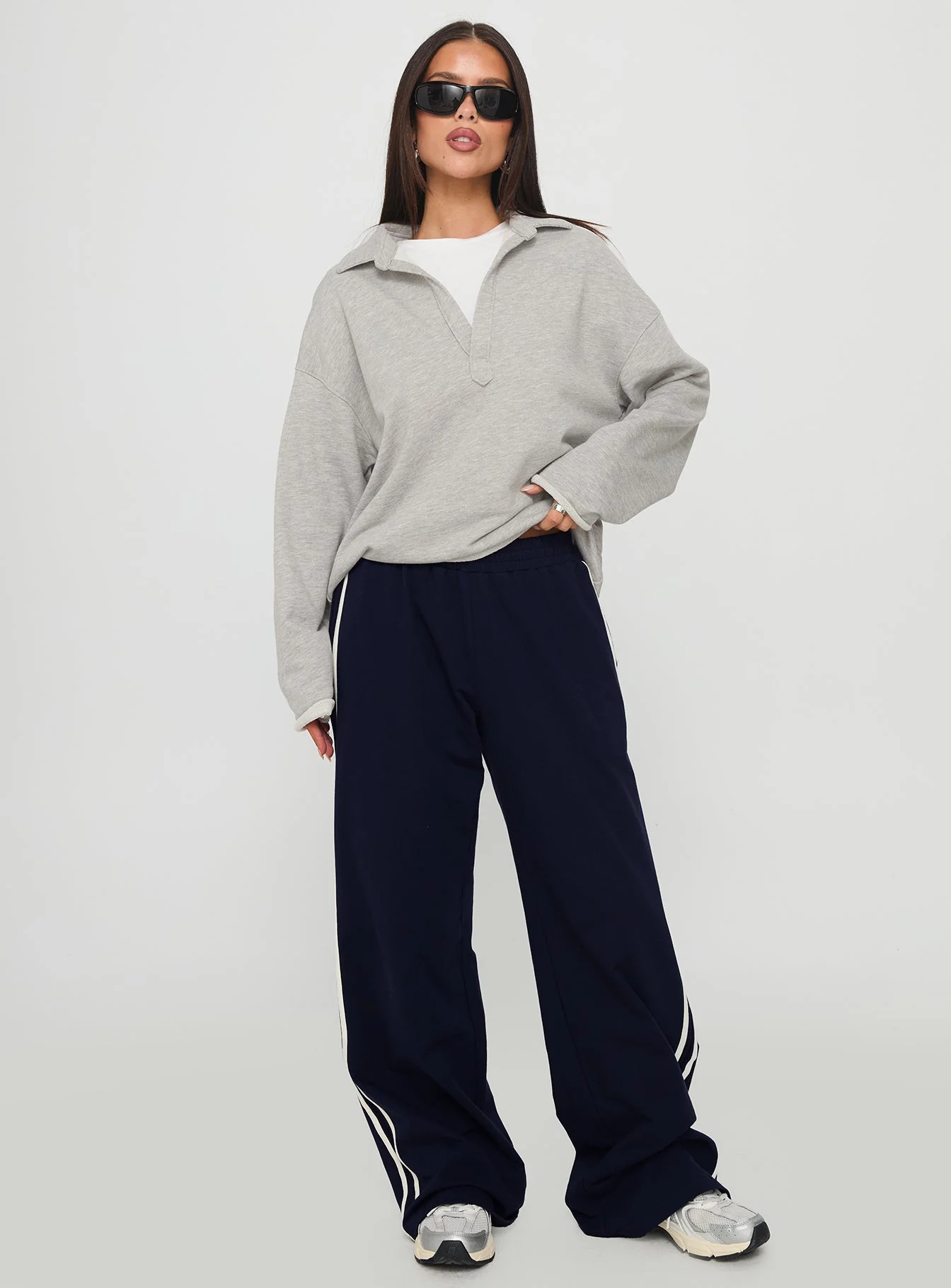 Another Level Collared Jumper Grey - Image 2